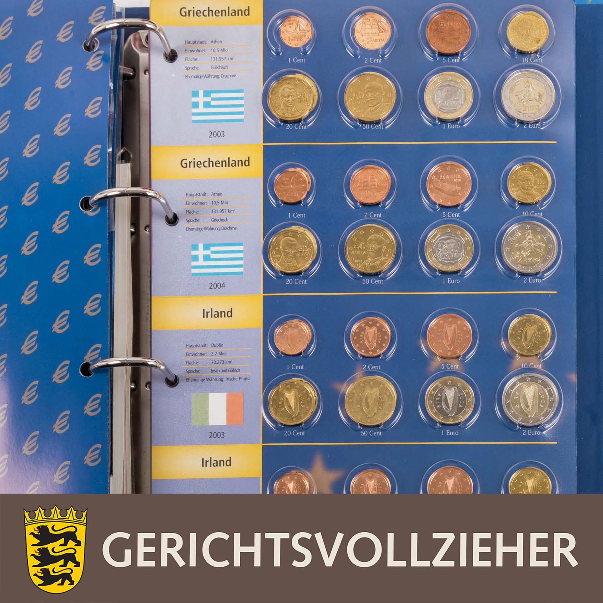 Euro-Sammlung in 4 Ordnern und - Bild 3 aus 11