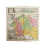 2 hist. Kupferstichkarten Flusskarte Europa u. Belgien, handkoloriert 18./19.Jh. -