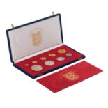 Set Bailiwick of Jersey 1972 mit 5 x Gold- und 4 x Silbermünzen