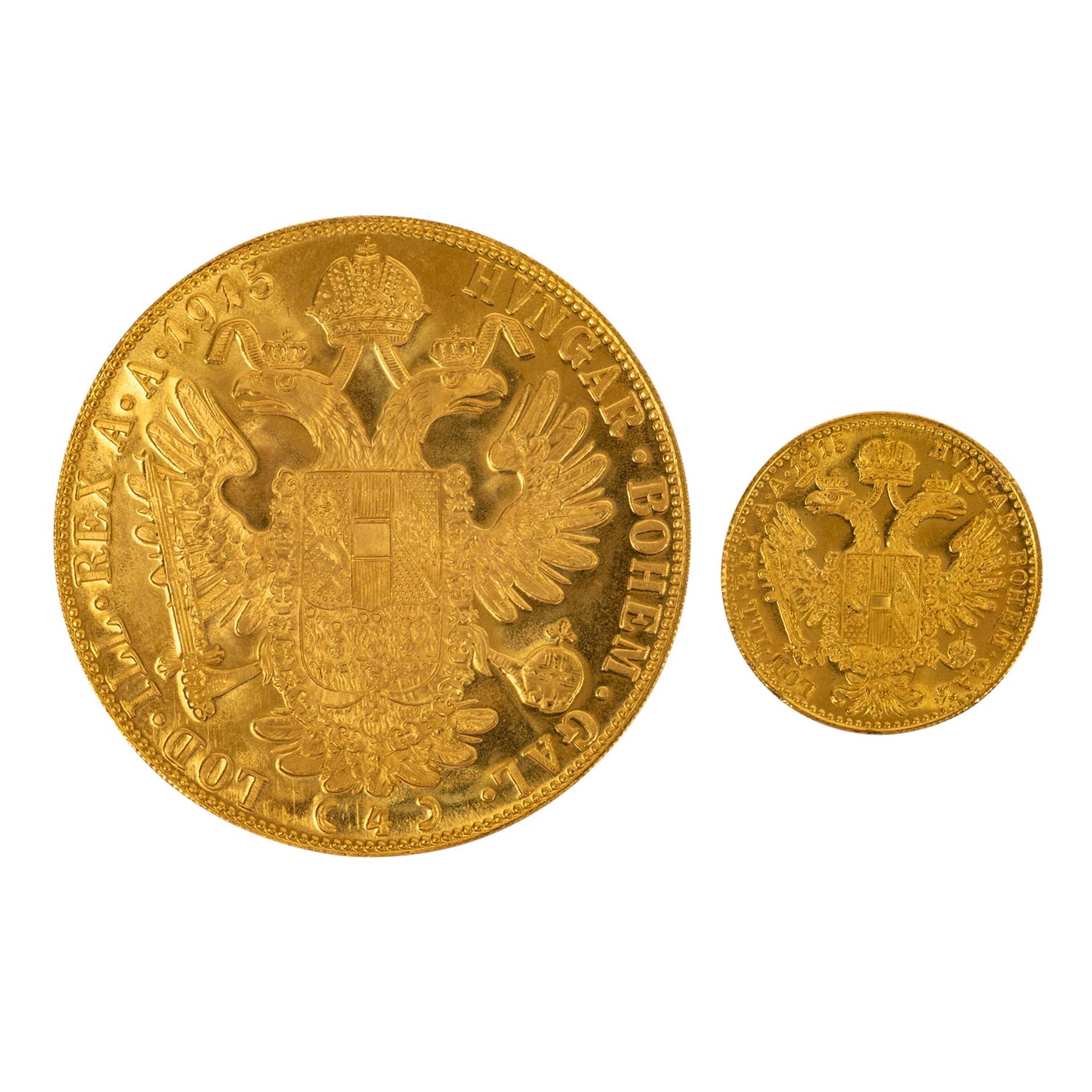 Österreich /GOLD - Franz Josef I. 1 x 1 Dukat und 1x 4 Dukaten - Bild 2 aus 2