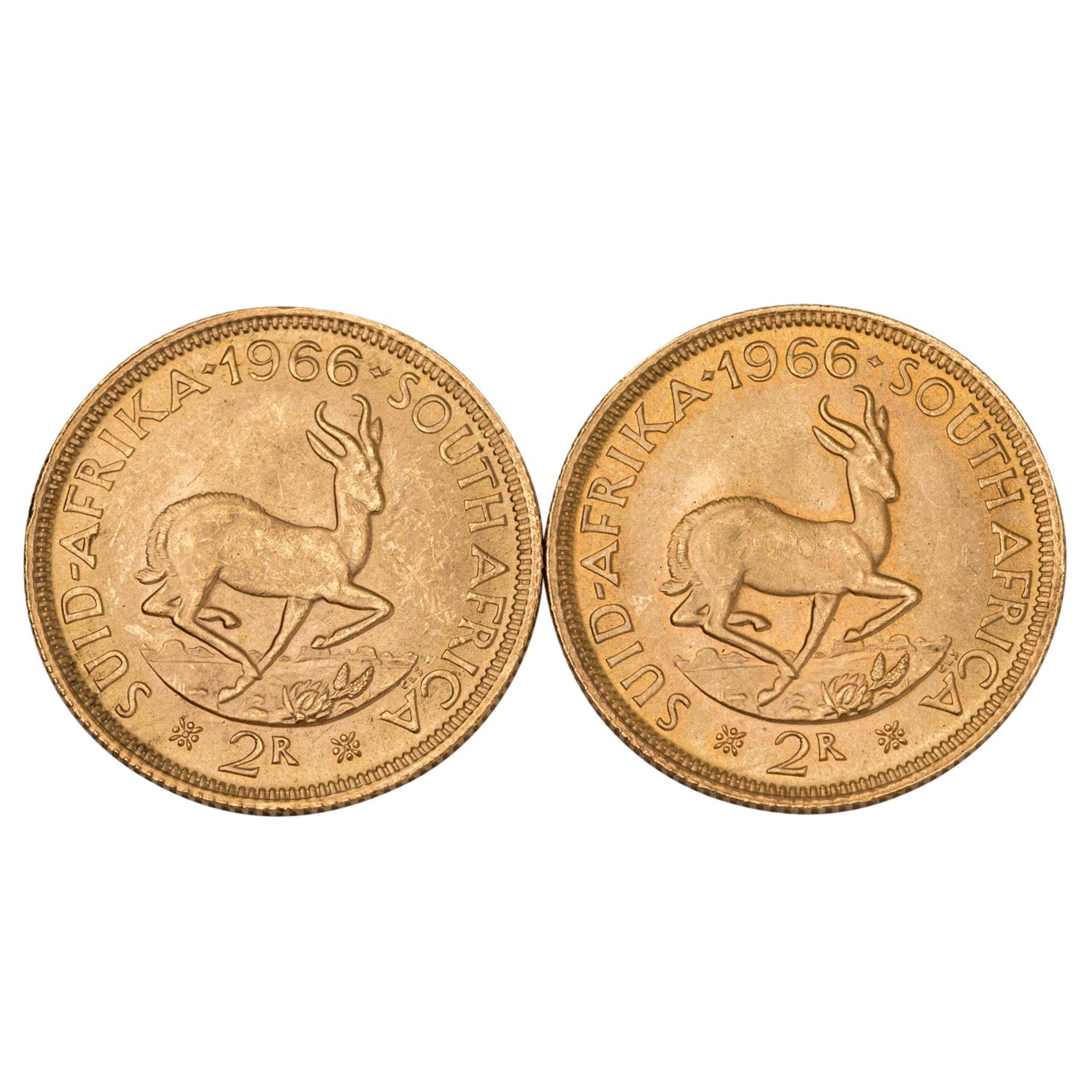 Südafrika /GOLD - 2 x 2 Rand 1966 - Bild 2 aus 2