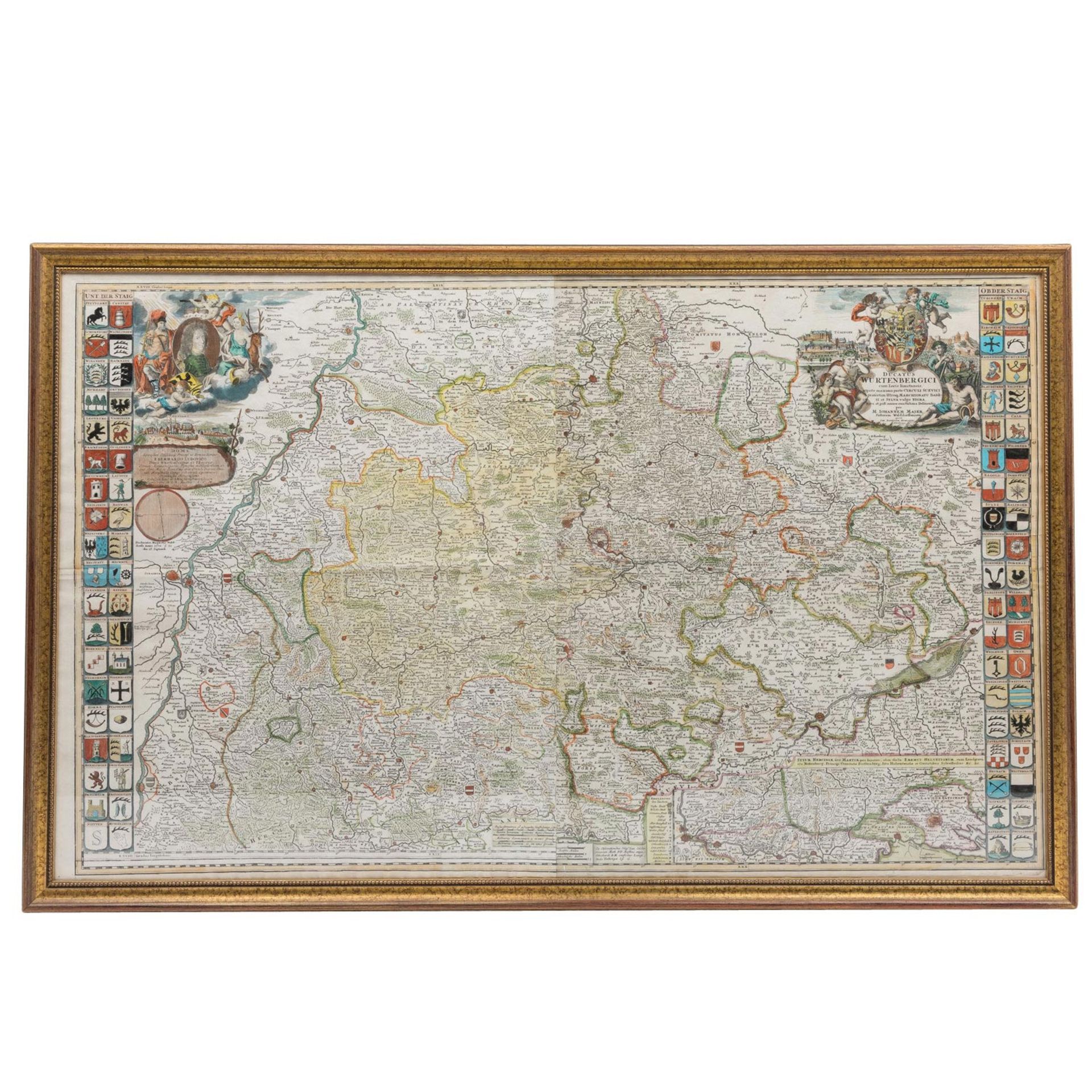 Württemberg - Große Kupferstich-Landkarte - Bild 2 aus 3