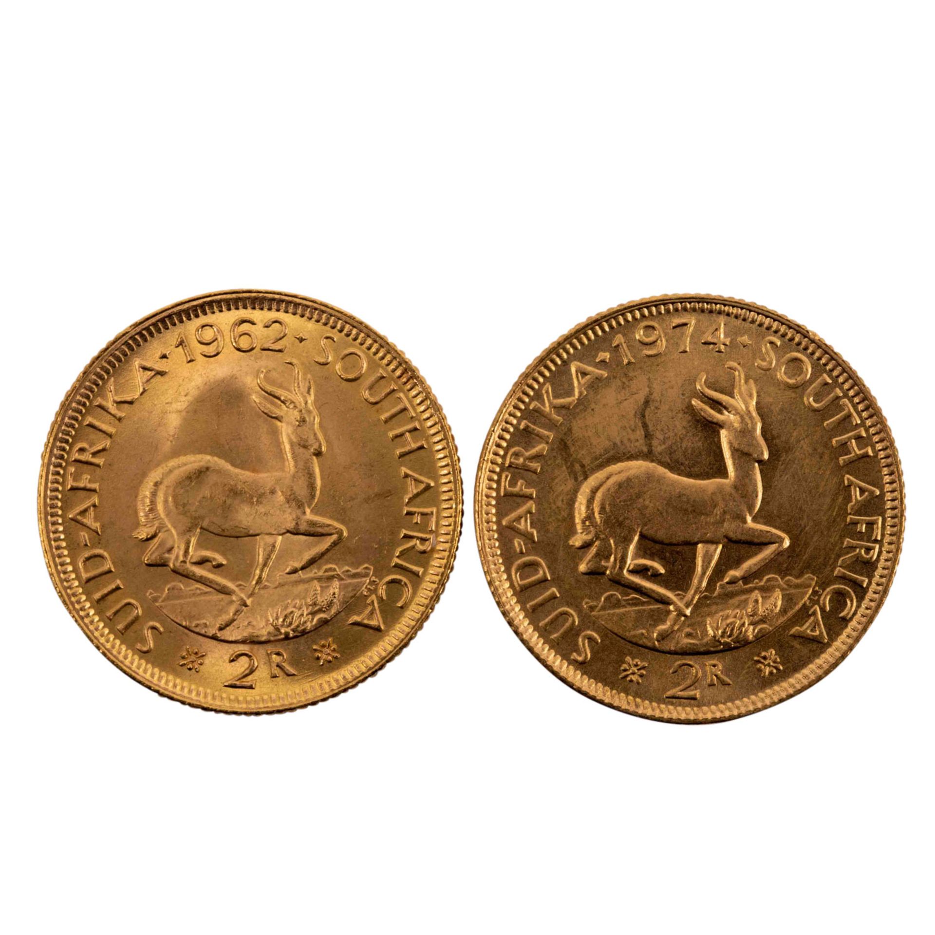 Südafrika /GOLD - 2 x 2 Rand 1962/1974 - Bild 2 aus 2