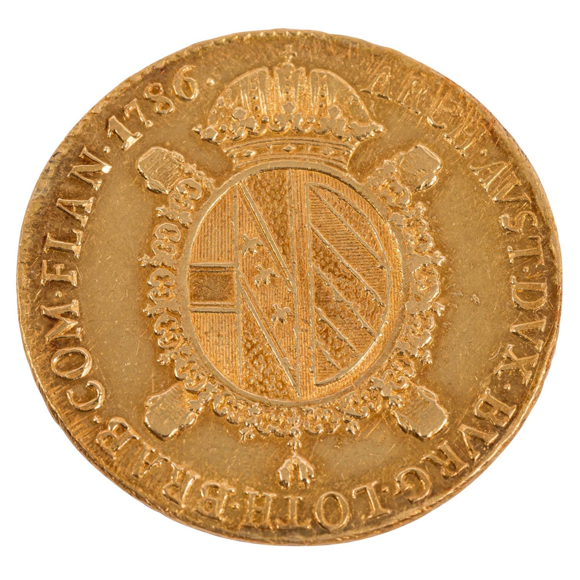 RDR/Gold - 1 Sovrano 1786/ Mailand, Joseph II., - Image 2 of 2