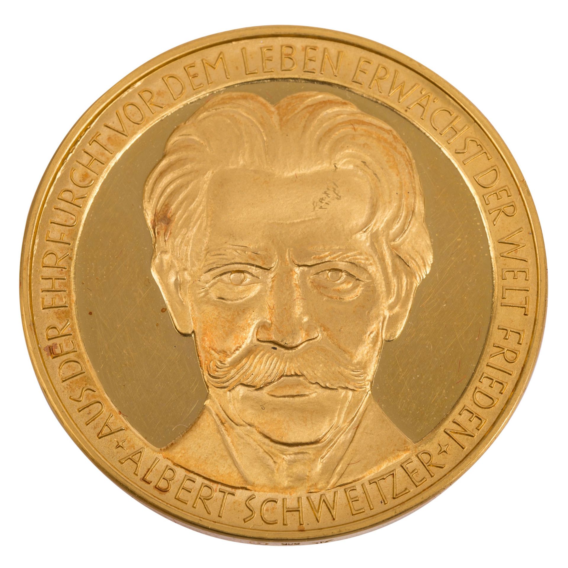 Albert Schweitzer / GOLD - Medaille Urwaldspital Lambaren, - Image 2 of 3