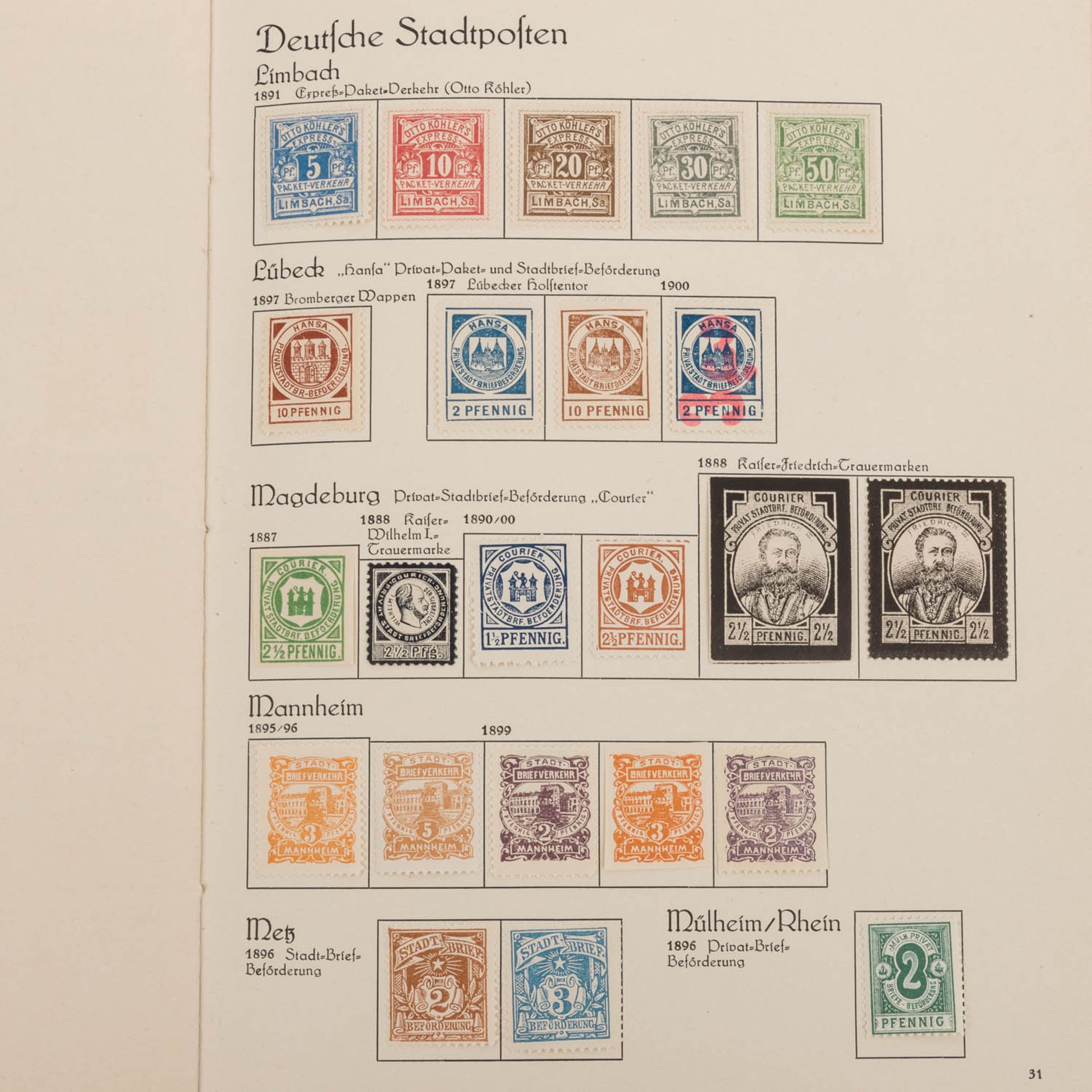 Deutsche Stadtpost 1898 - 1899 - Bild 13 aus 19