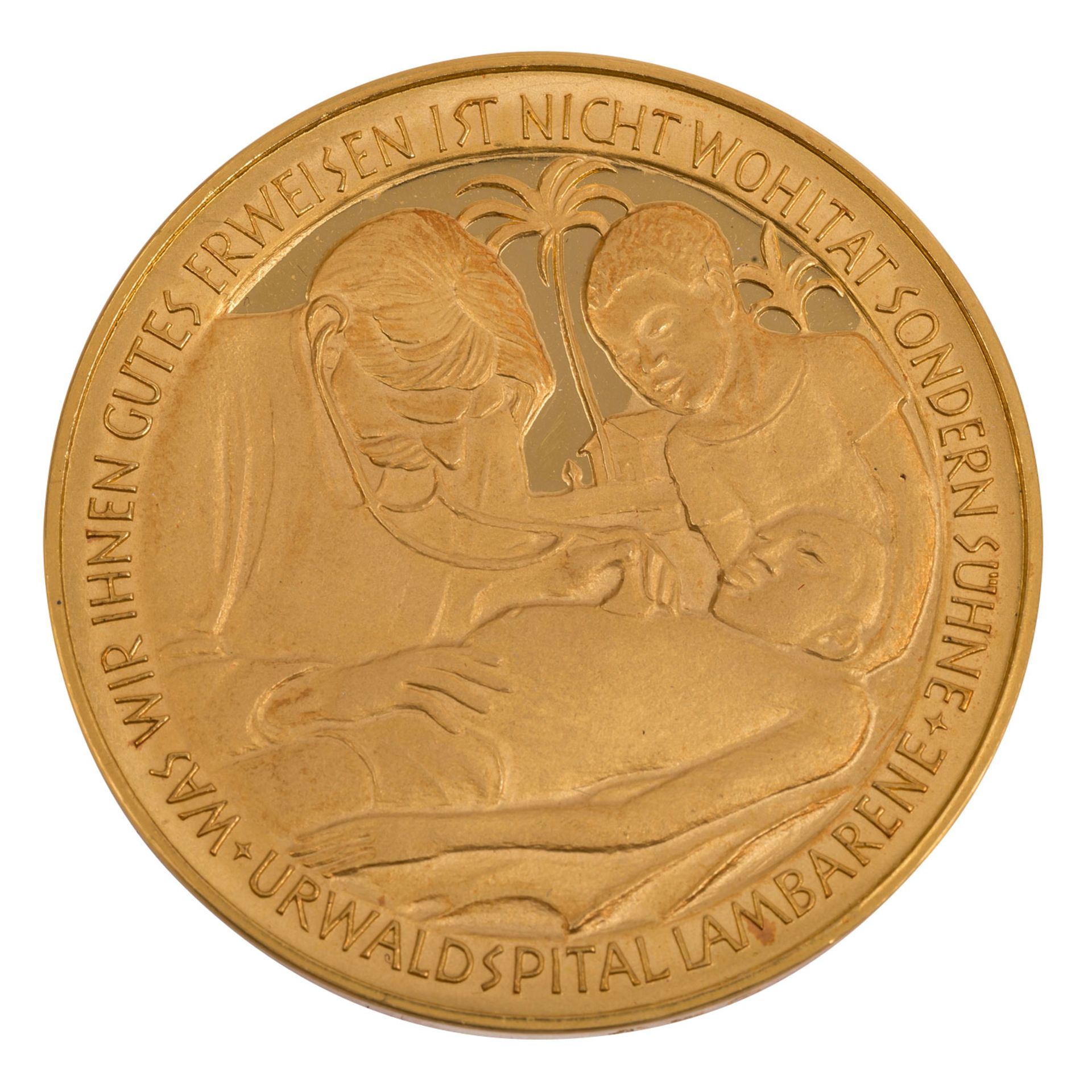 Albert Schweitzer / GOLD - Medaille Urwaldspital Lambaren, - Image 3 of 3