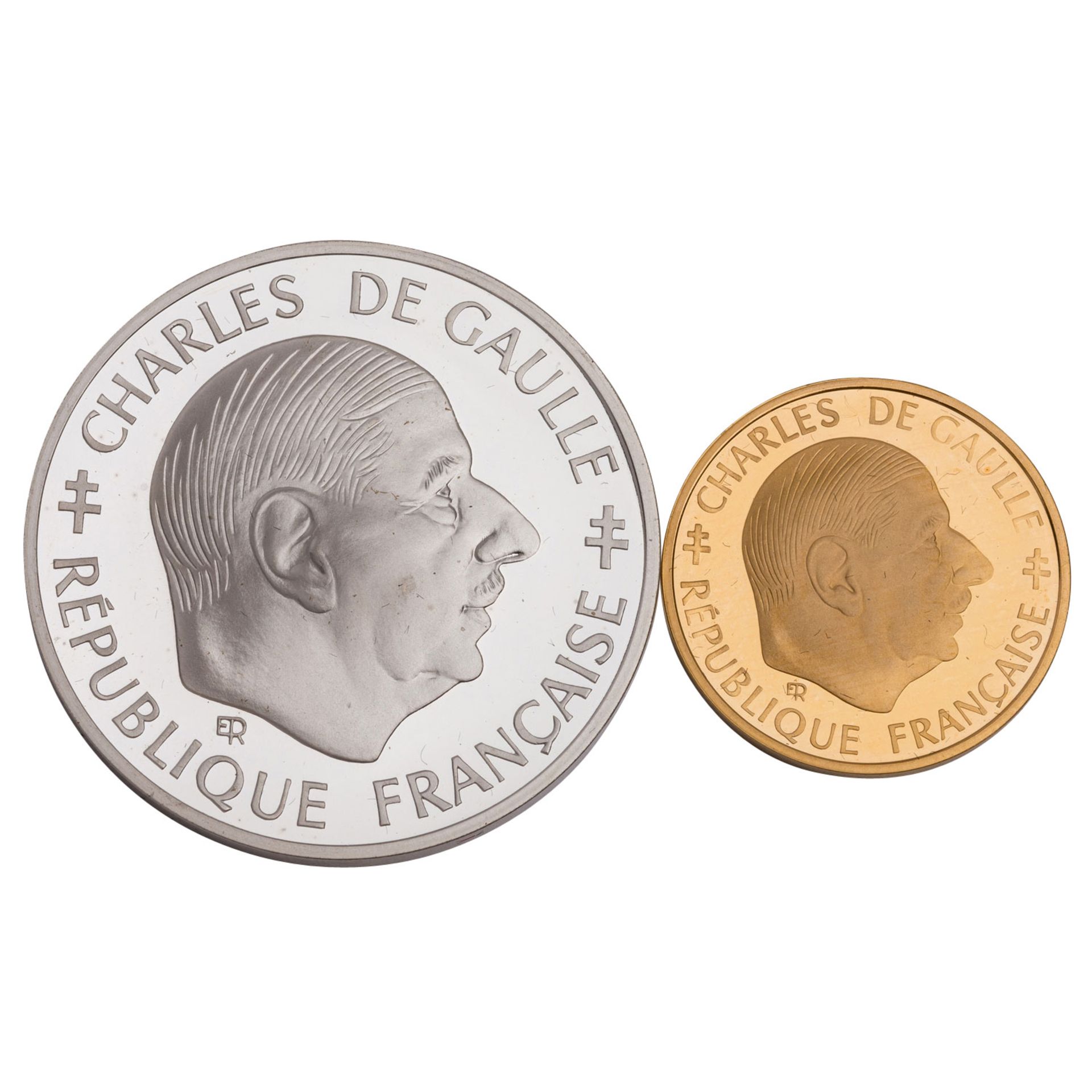 Frankreich / Charles de Gaulle - 1 Francs 1988 (ca. 8,28 Gramm Gold fein), - Image 3 of 4