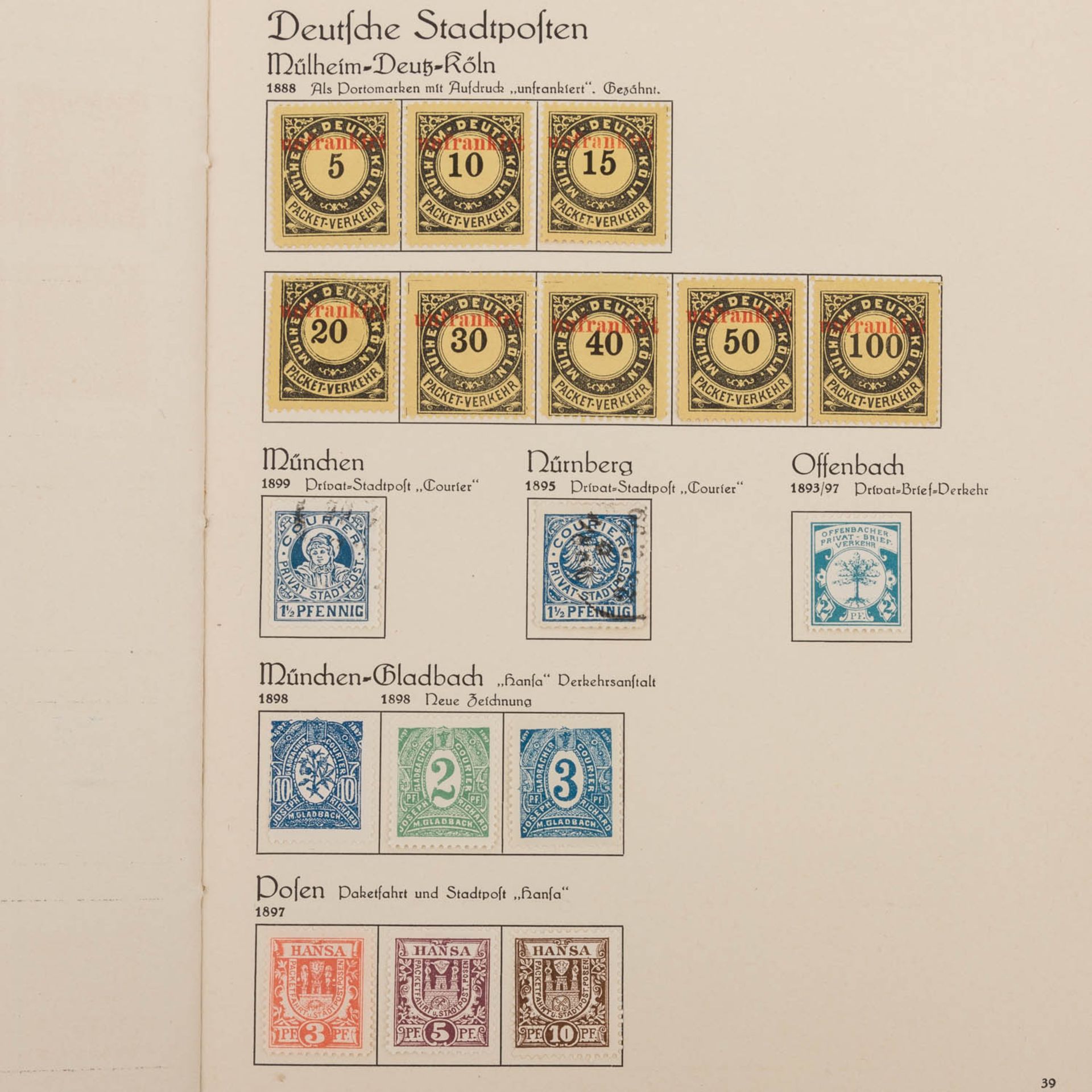 Deutsche Stadtpost 1898 - 1899 - Bild 17 aus 19