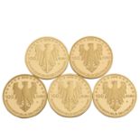 BRD / GOLD - 5 x 100 Euro 2019, Dom zu Speyer,