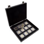 Schönes Set 13 x Anlagemünzen /SILBER mit Goldapplikation à 1 Unze