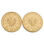 BRD /GOLD - Heimische Vögel / 2 x 20 Euro Sammlermünzen 2016/2017