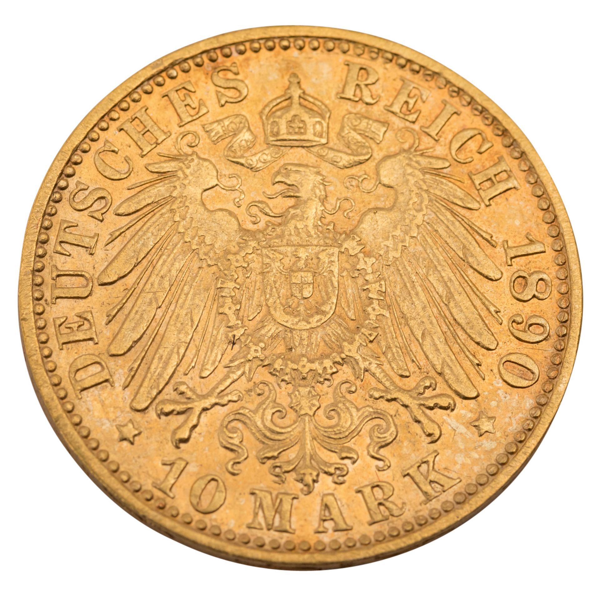 Deutsches Kaiserreich / Bayern - 10 Mark 1890, König Otto, - Image 2 of 2