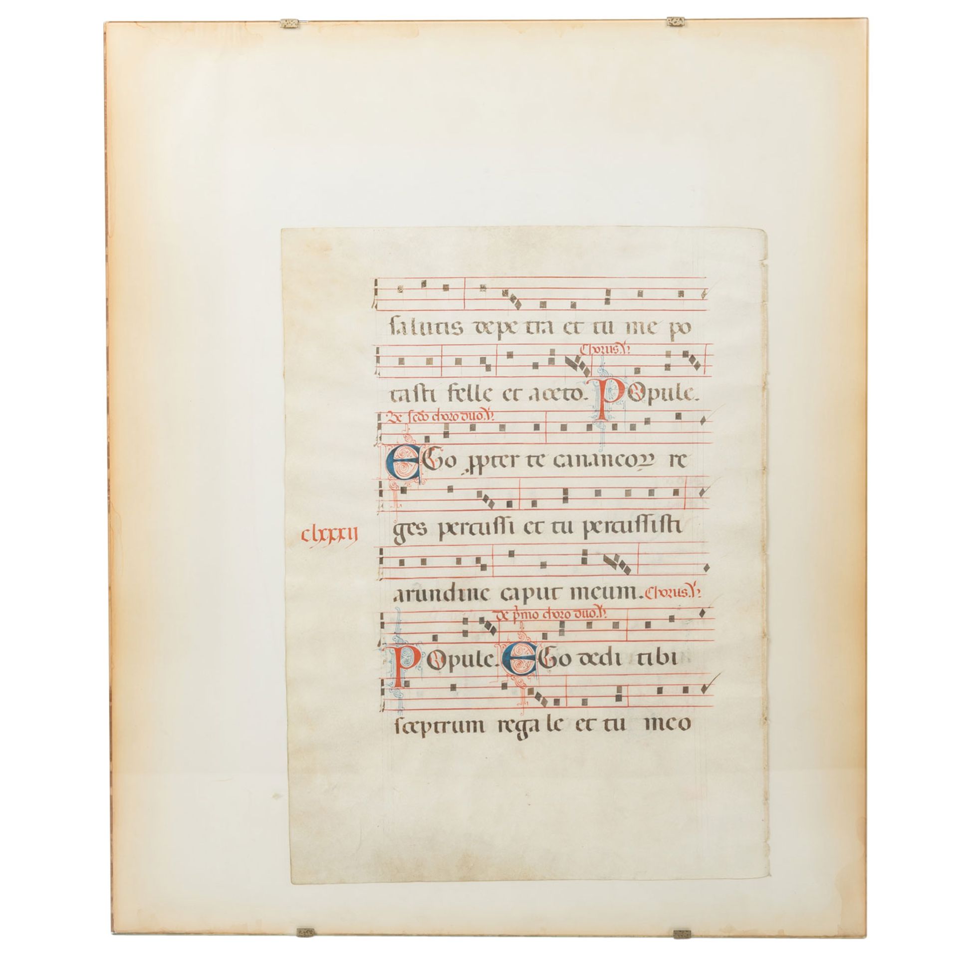 Mittelalterliche Notenhandschrift - Hinter Glas gerahmtes - Image 2 of 3