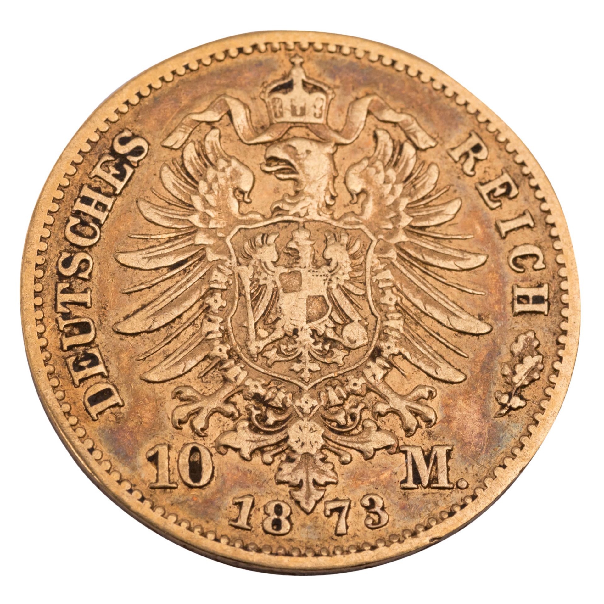 Preussen/GOLD - 10 Mark 1873 B, - Bild 2 aus 2