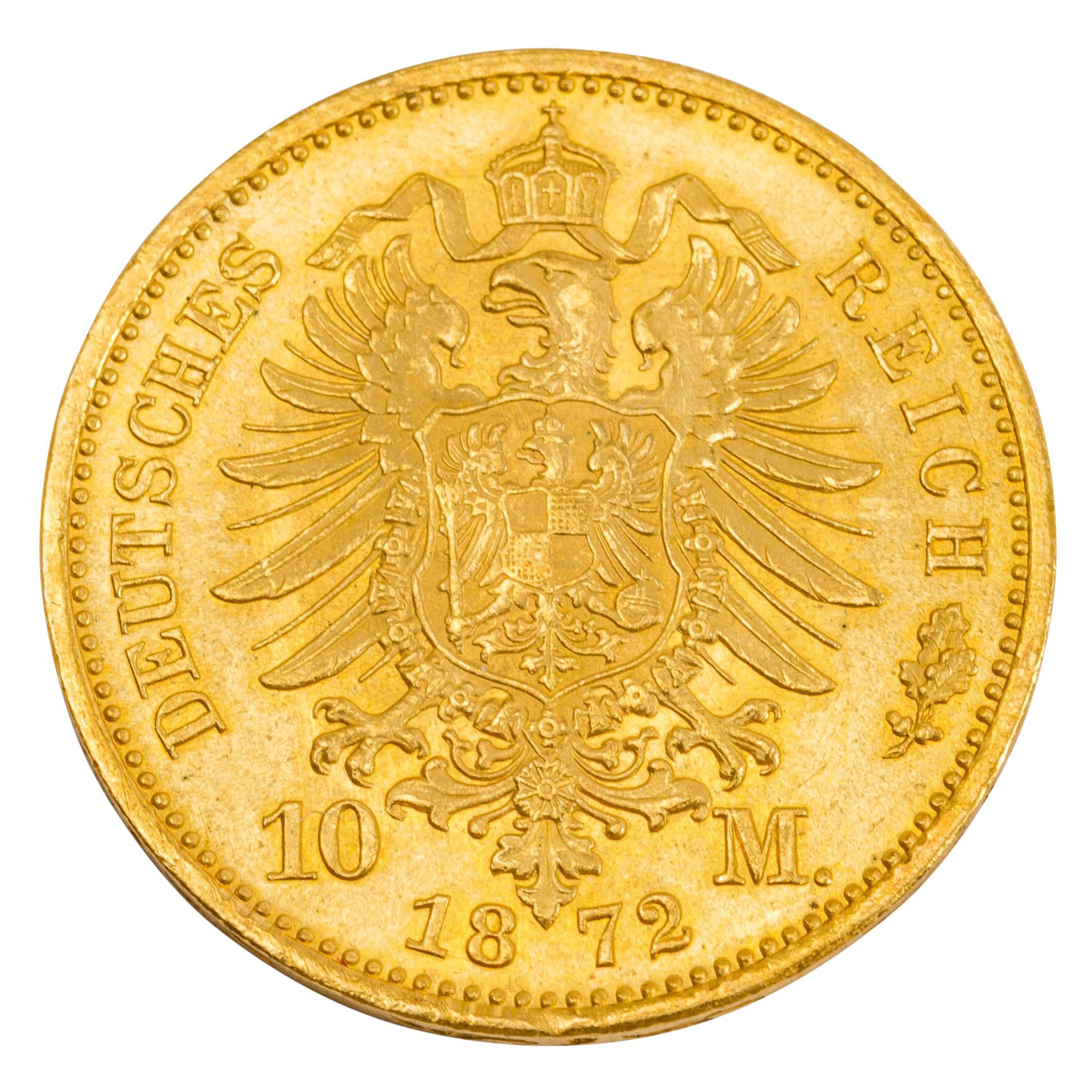 Dt. Kaiserreich /GOLD - Preussen Wilhelm I. 10 Mark 1872-A - Bild 2 aus 2
