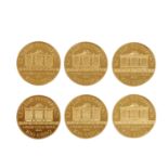 6 x Österreich/GOLD - 100€ 2010, Wiener Philharmoniker,