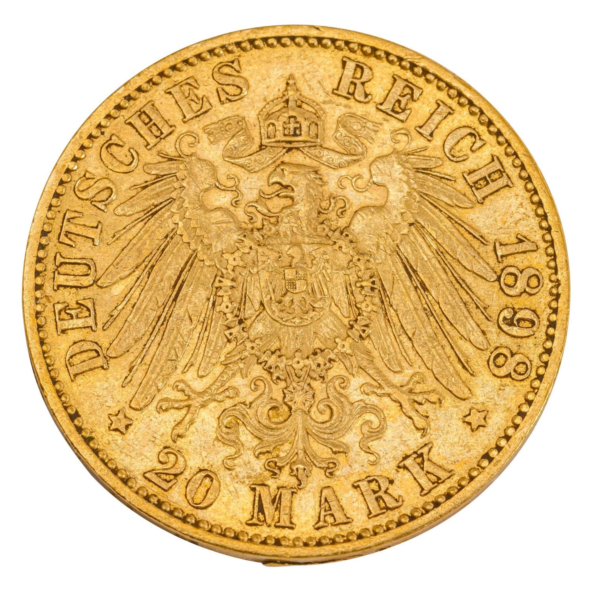 Dt. Kaiserreich /GOLD - Preussen Wilhelm II. 20 Mark 1898-A - Bild 2 aus 2