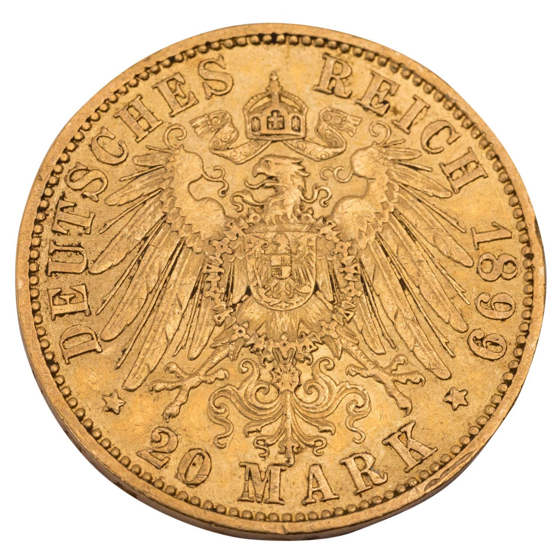 Preussen/GOLD - 20 Mark 1899 A - Bild 2 aus 2
