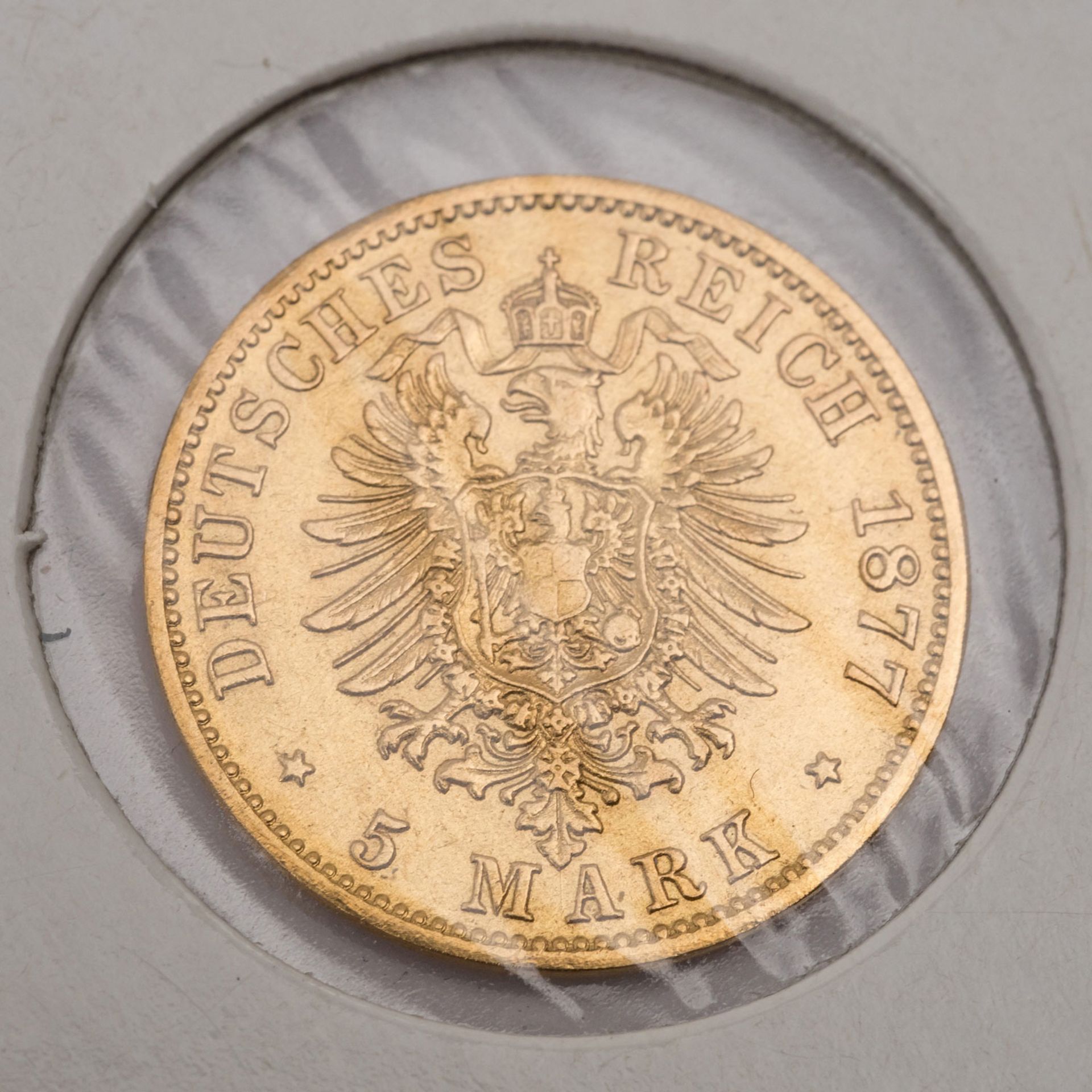 Preussen/GOLD - 5 Mark 1877 A Wilhelm I., - Bild 3 aus 3