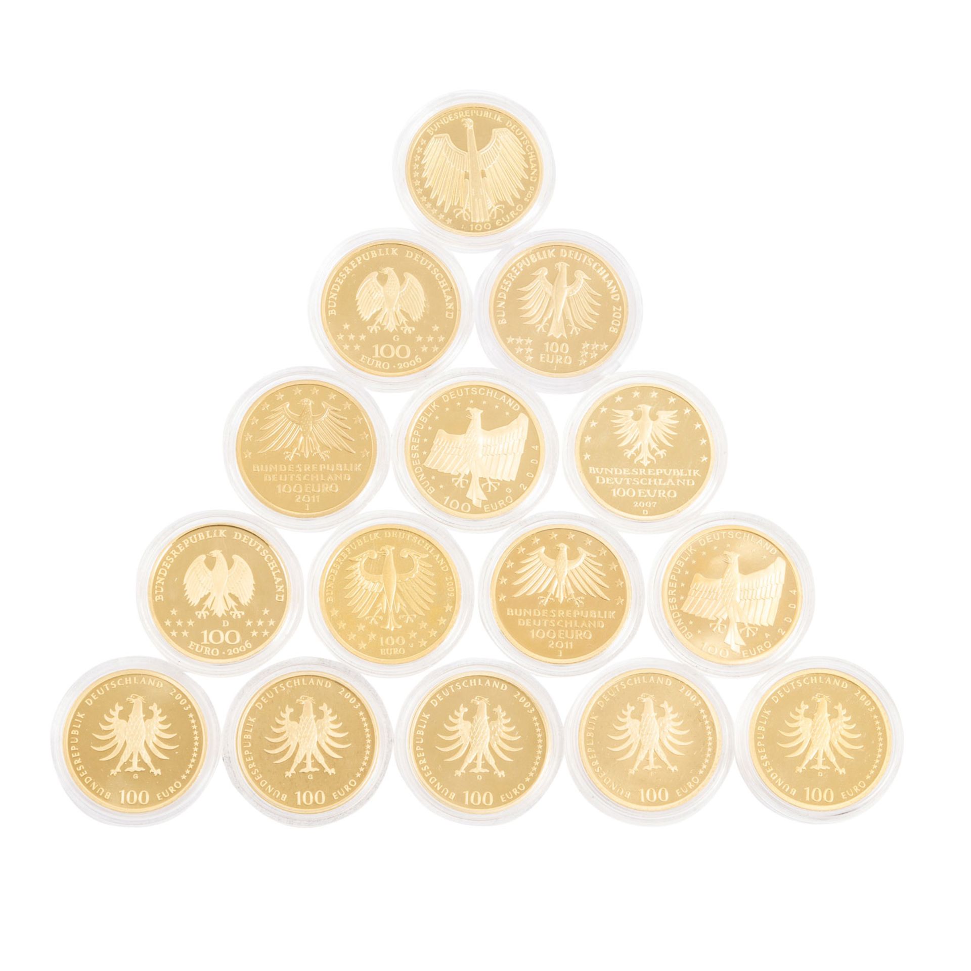 BRD 15 x 100€ in GOLD - - Image 2 of 5