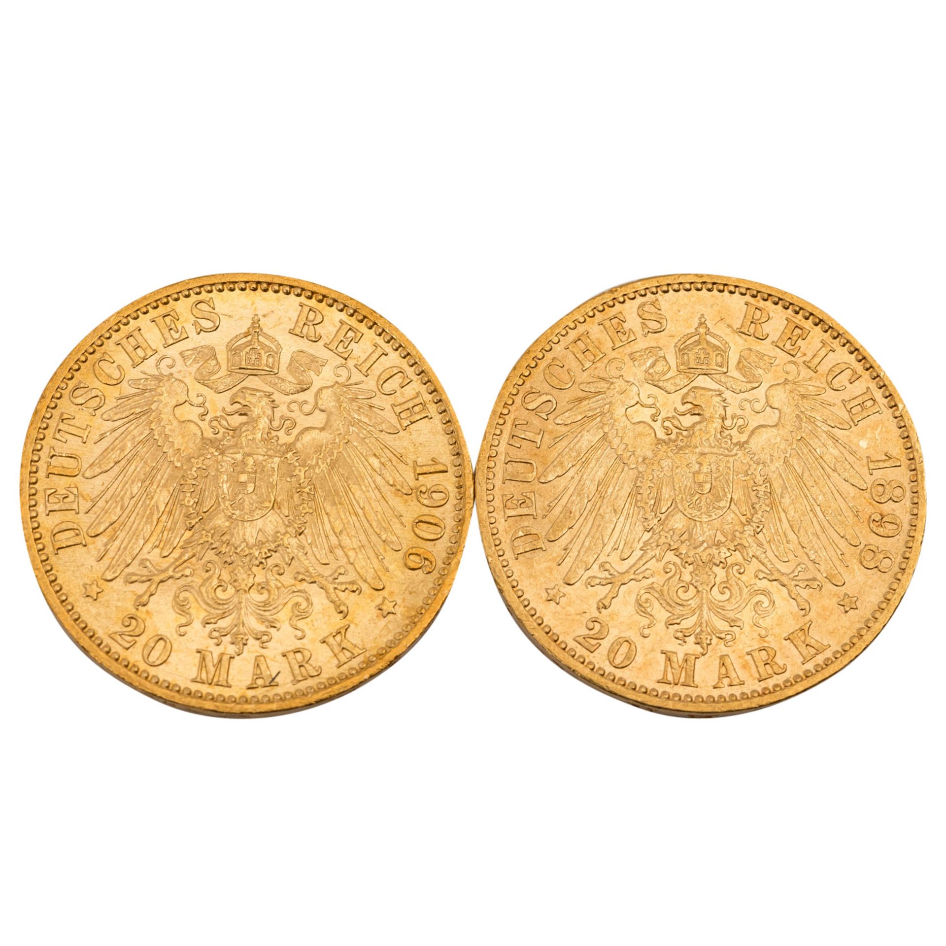 Preussen/GOLD - 2 x 20 Mark Wilhelm II. - Bild 2 aus 2