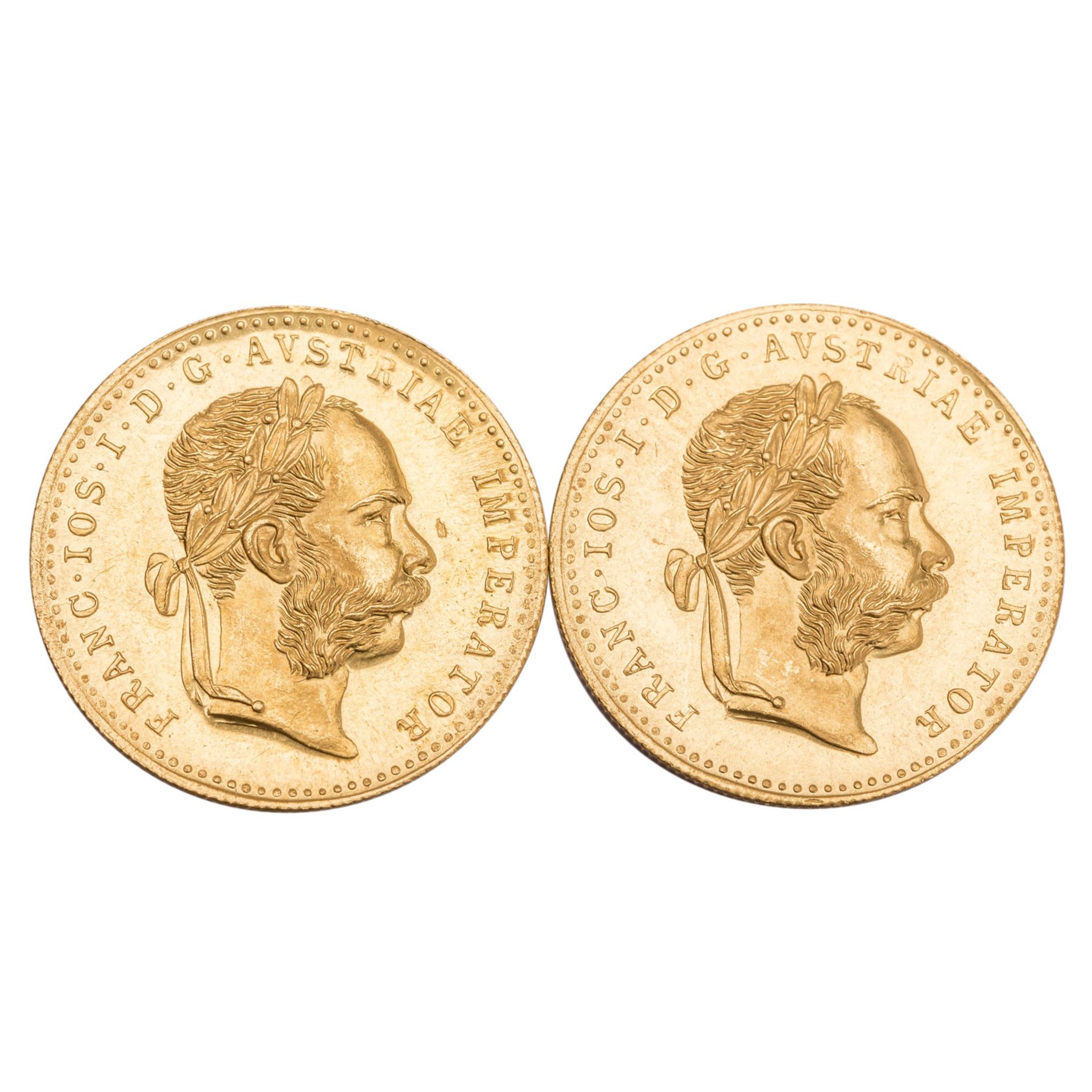 Österreich/GOLD - 2 x 1 Dukat 1915 NP,