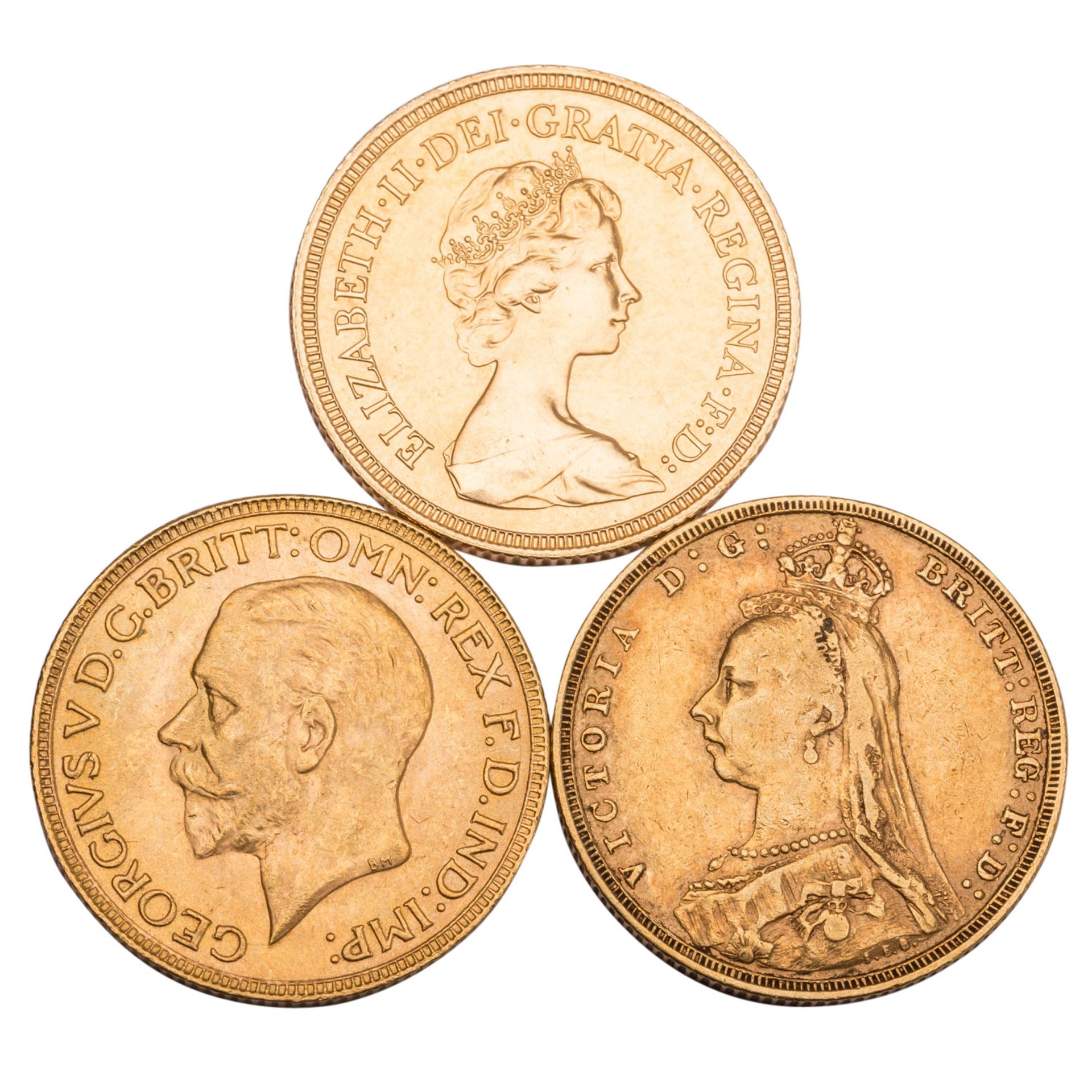 Vereinigtes Königreich /GOLDLot - 3 x 1 Sovereign mit ca. 21,9 g fein