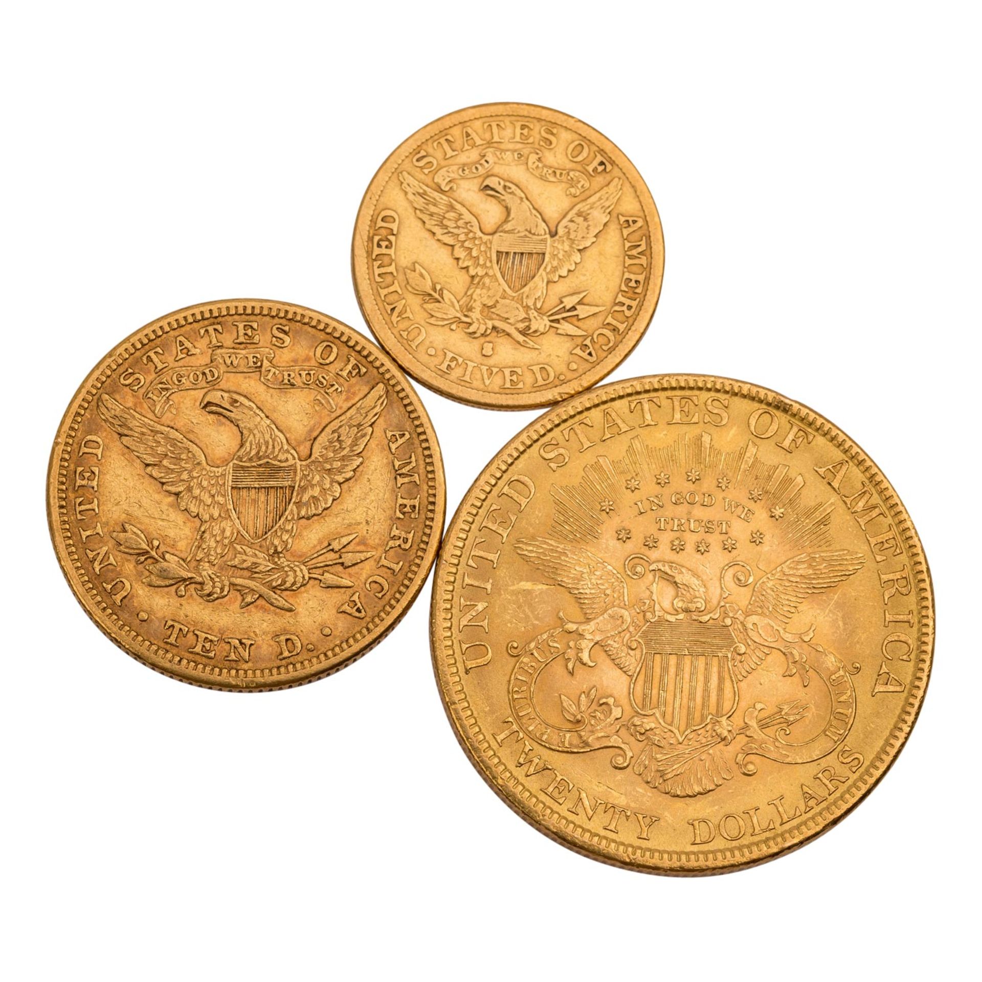 Aparte GOLD-Trilogie USA - 20 Dollars 1895, - Bild 2 aus 2