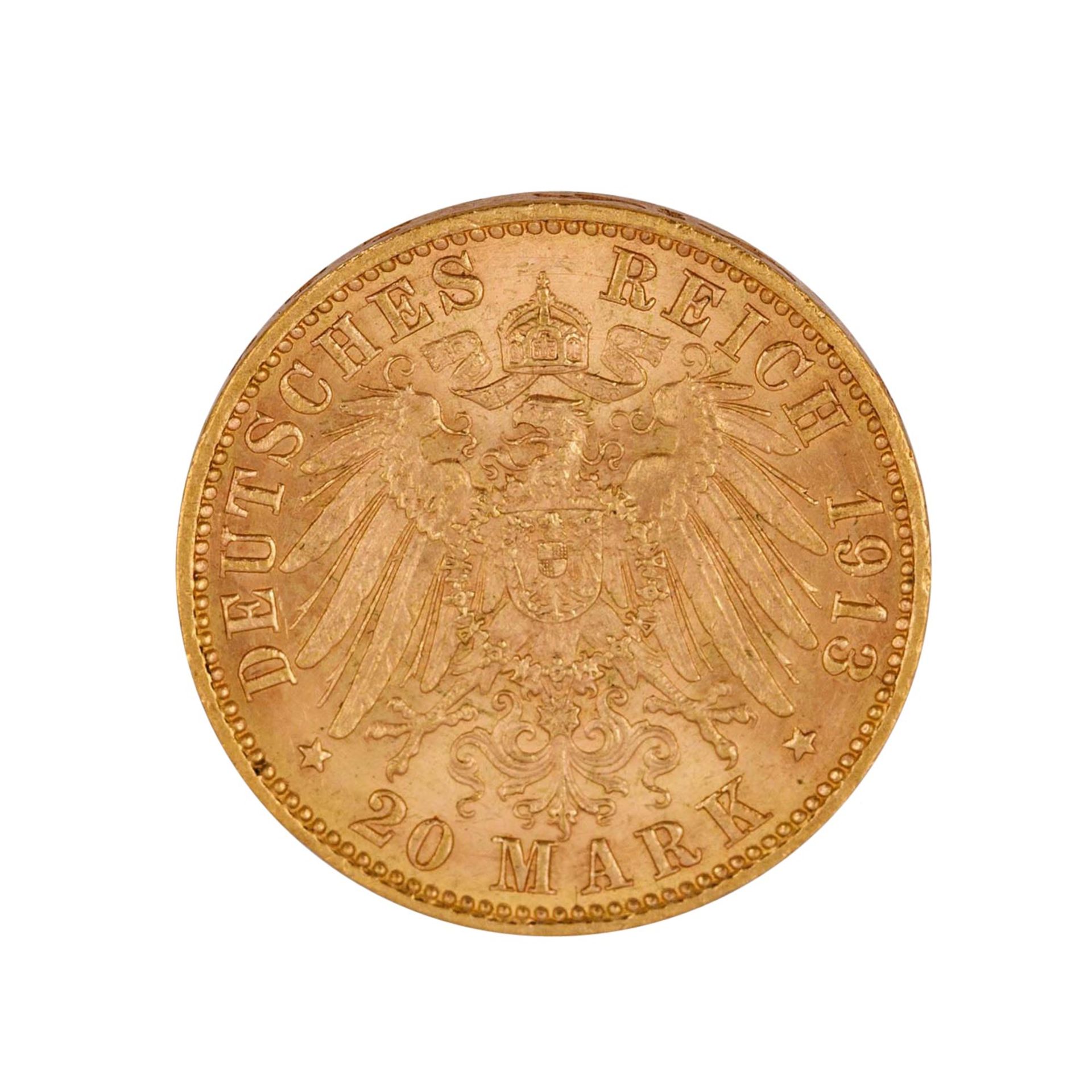 Hamburg/GOLD - 20 Mark 1913 J - Bild 2 aus 2