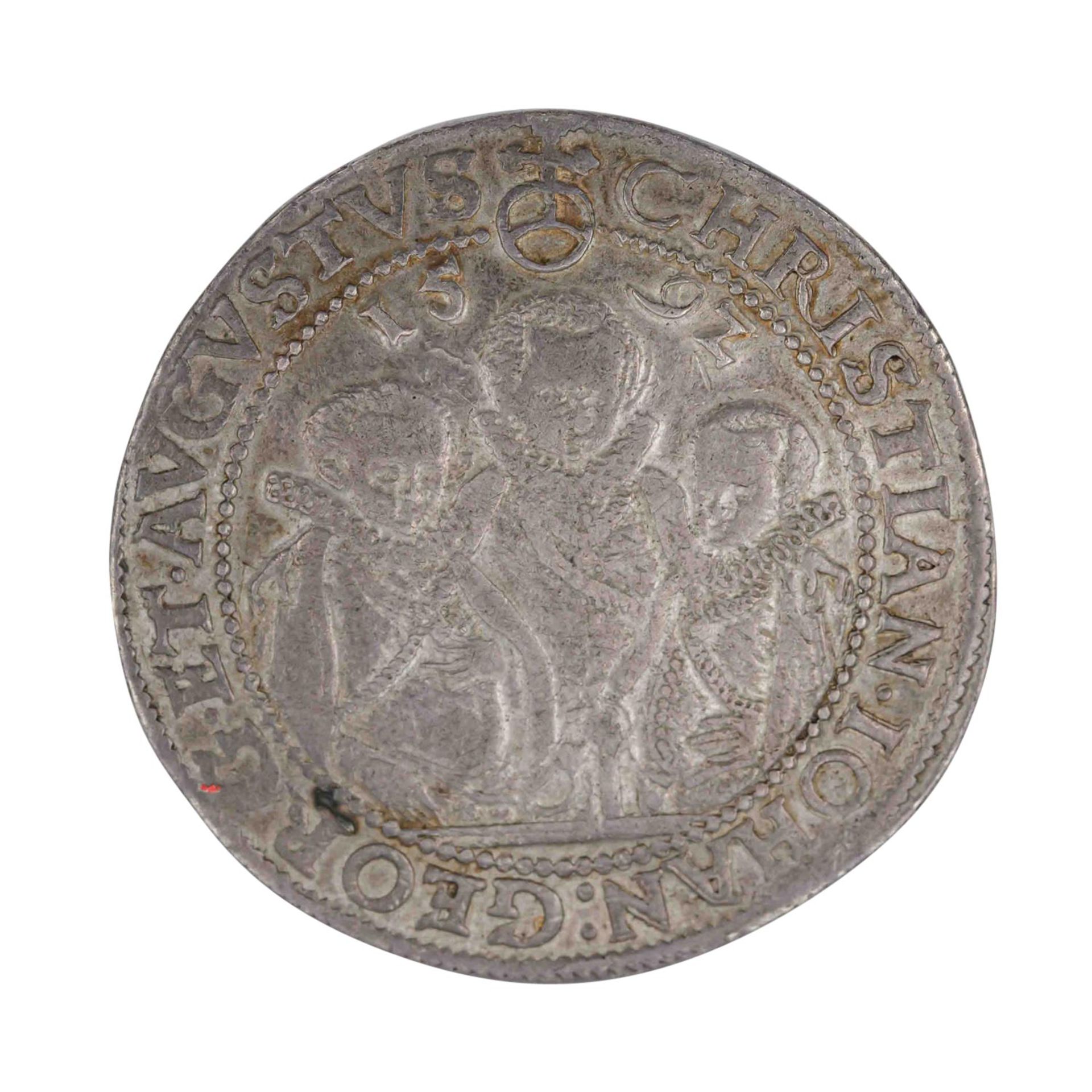 Sachsen, Christian II. und Johann Georg I + August, Reichstaler 1592