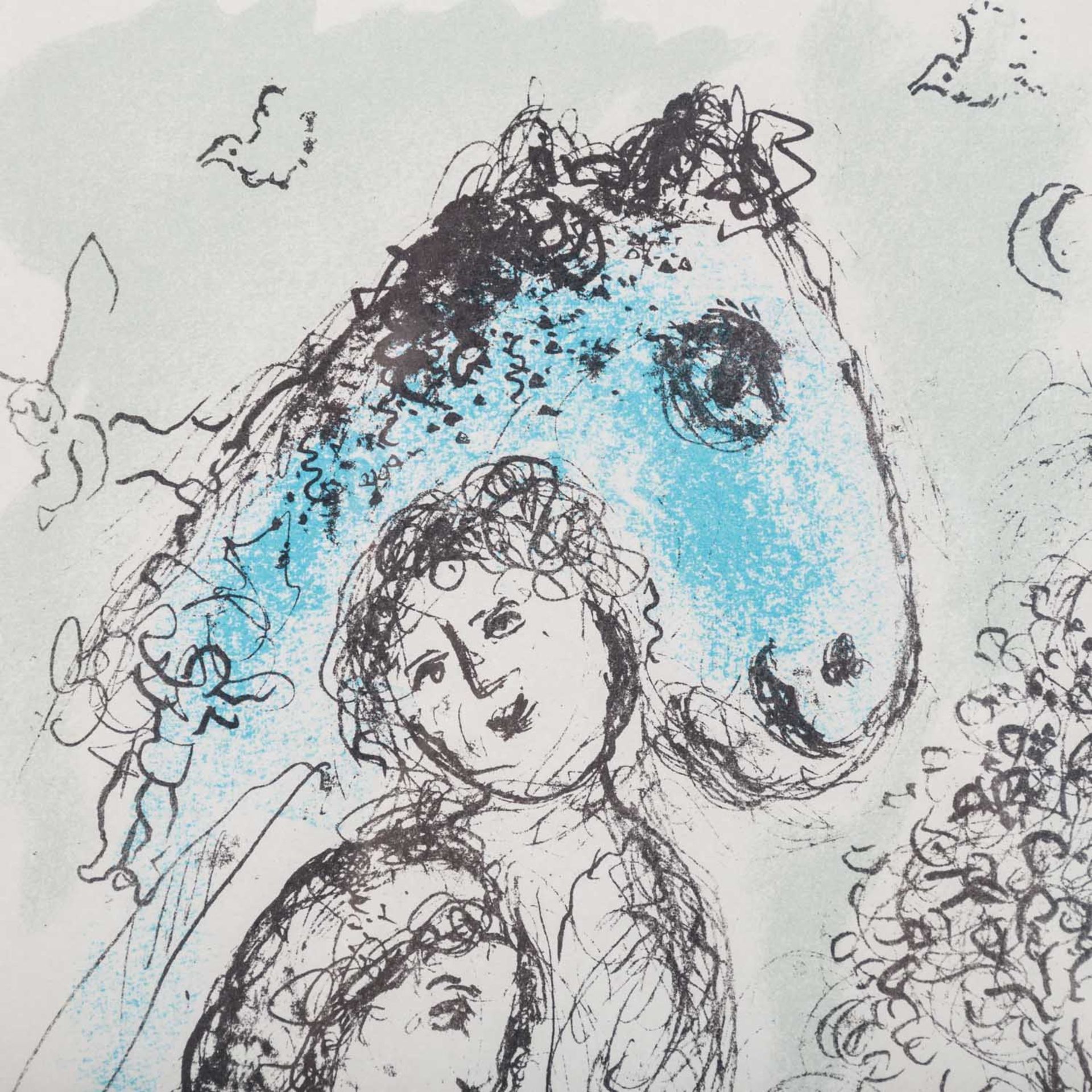 CHAGALL, MARC (1887-1885), "Blaues Pferd mit Paar", - Bild 4 aus 6