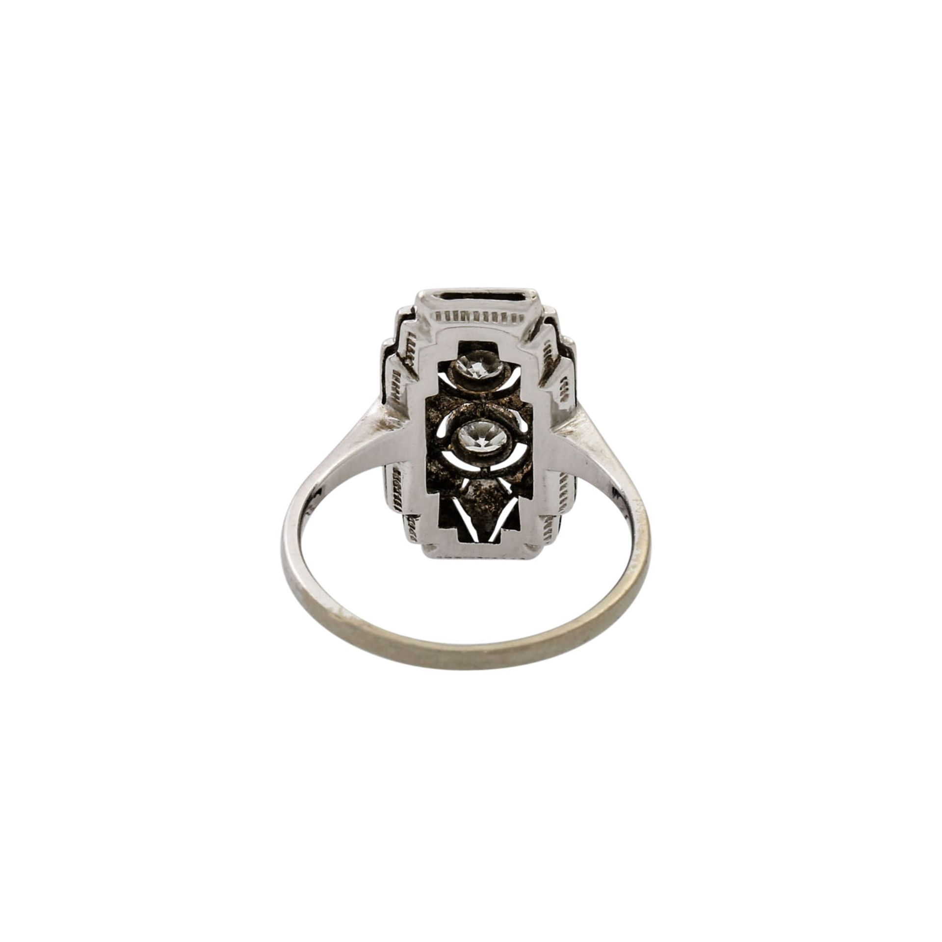 Art Déco Ring mit 2 Altschliffdiamanten, zus. ca. 0,2 ct, - Bild 4 aus 5