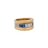 Ring mit 4 Saphiren und 3 Diamanten zus. ca. 0,74 ct