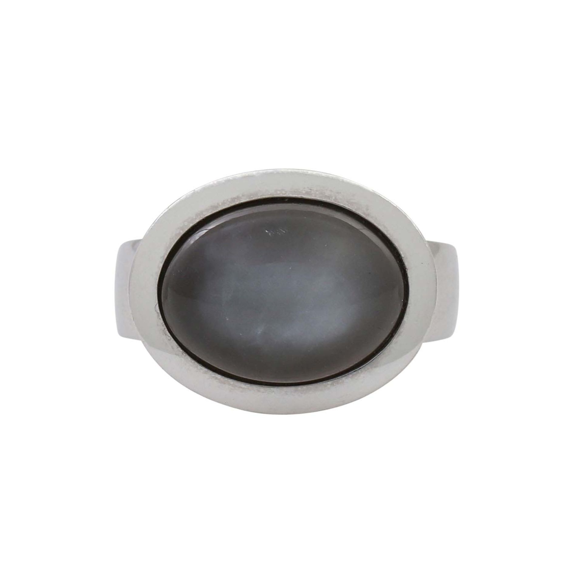 Ring mit grauem Mondsteincabochon - Bild 2 aus 5