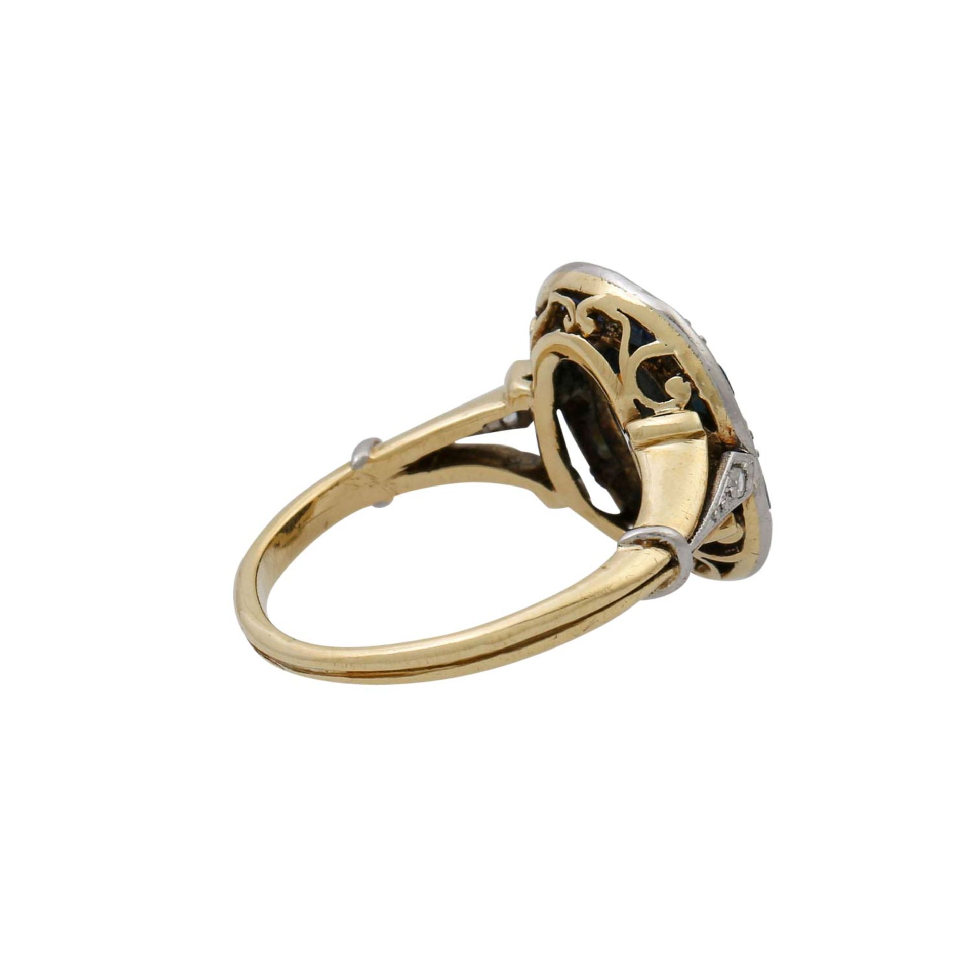 Ring mit Saphiren und Diamanten, zus. ca. 0,1 ct, - Bild 3 aus 5