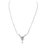 Collier mit Diamanten zus. ca. 1 ct,