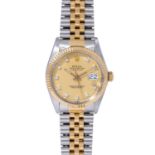 ROLEX Vintage Datejust 36 "Champagner Diamant", Ref. 16013. Armbanduhr. Ca. 1980er Jahre.