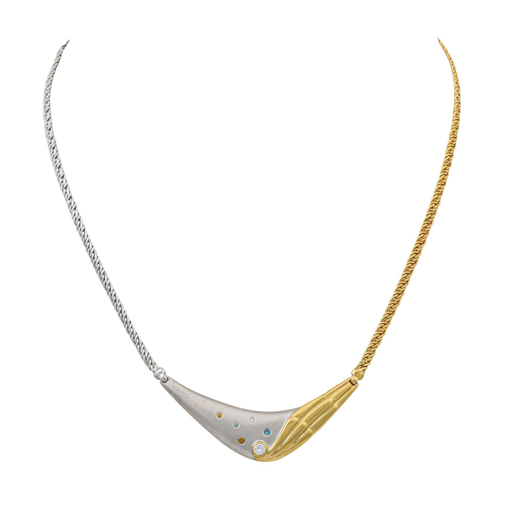 COLANI Collier mit Brillanten zus. ca. 0,22 ct,