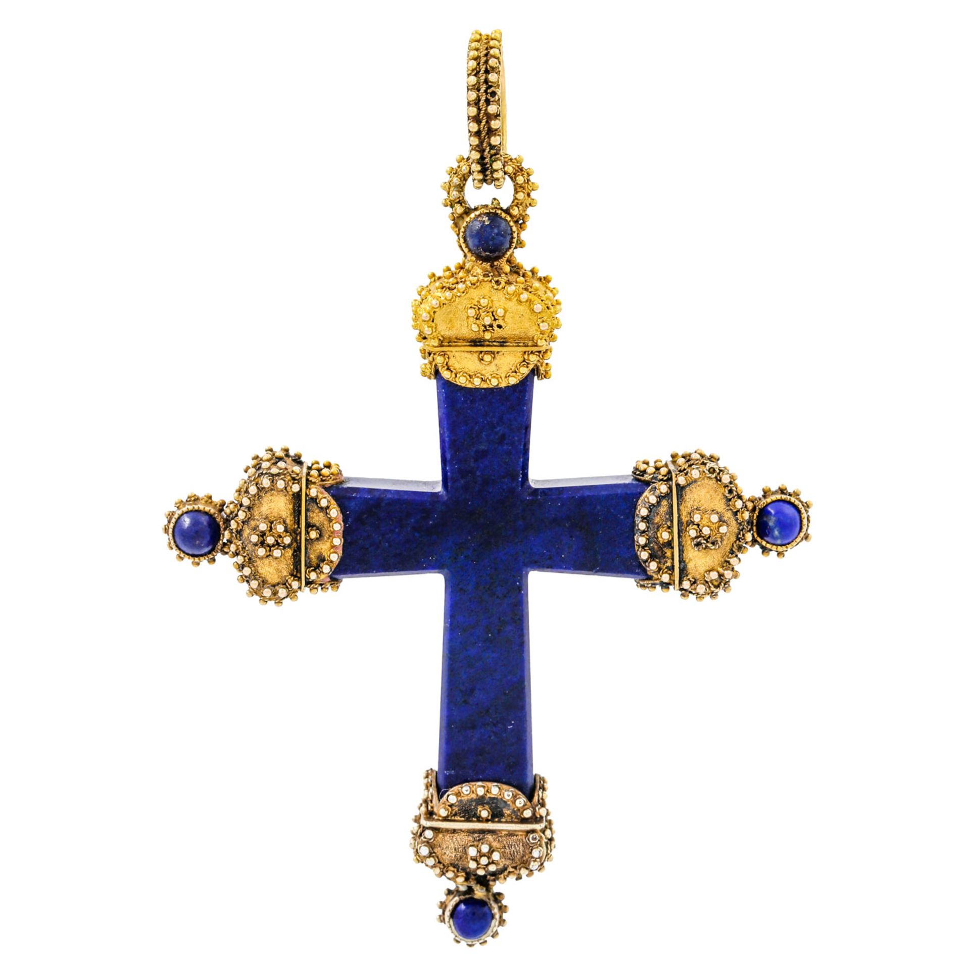 Historisch bedeutendes Lapislazuli Kreuz