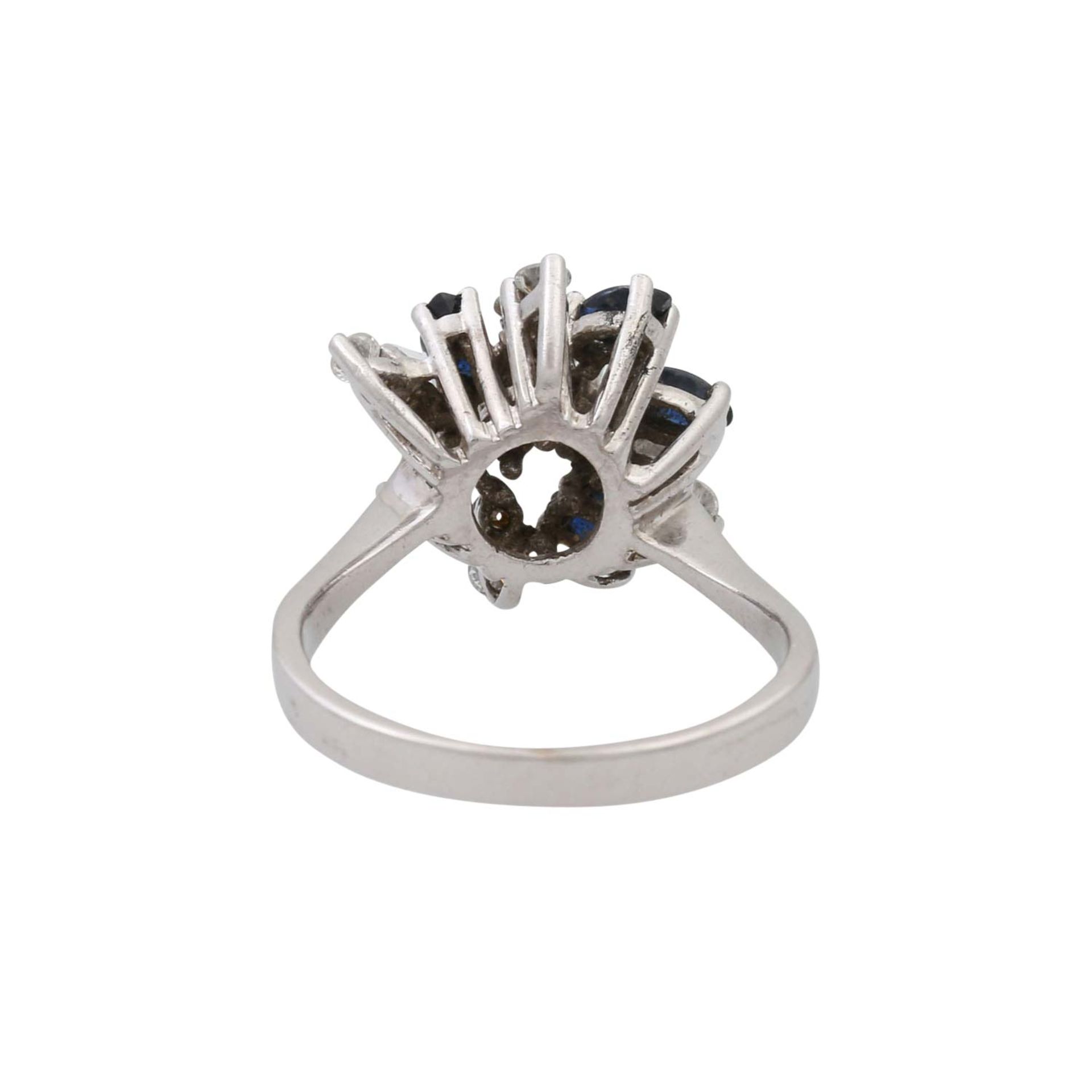 Ring mit Saphiren und Brillanten von zus. ca. 0,6 ct, - Bild 4 aus 5