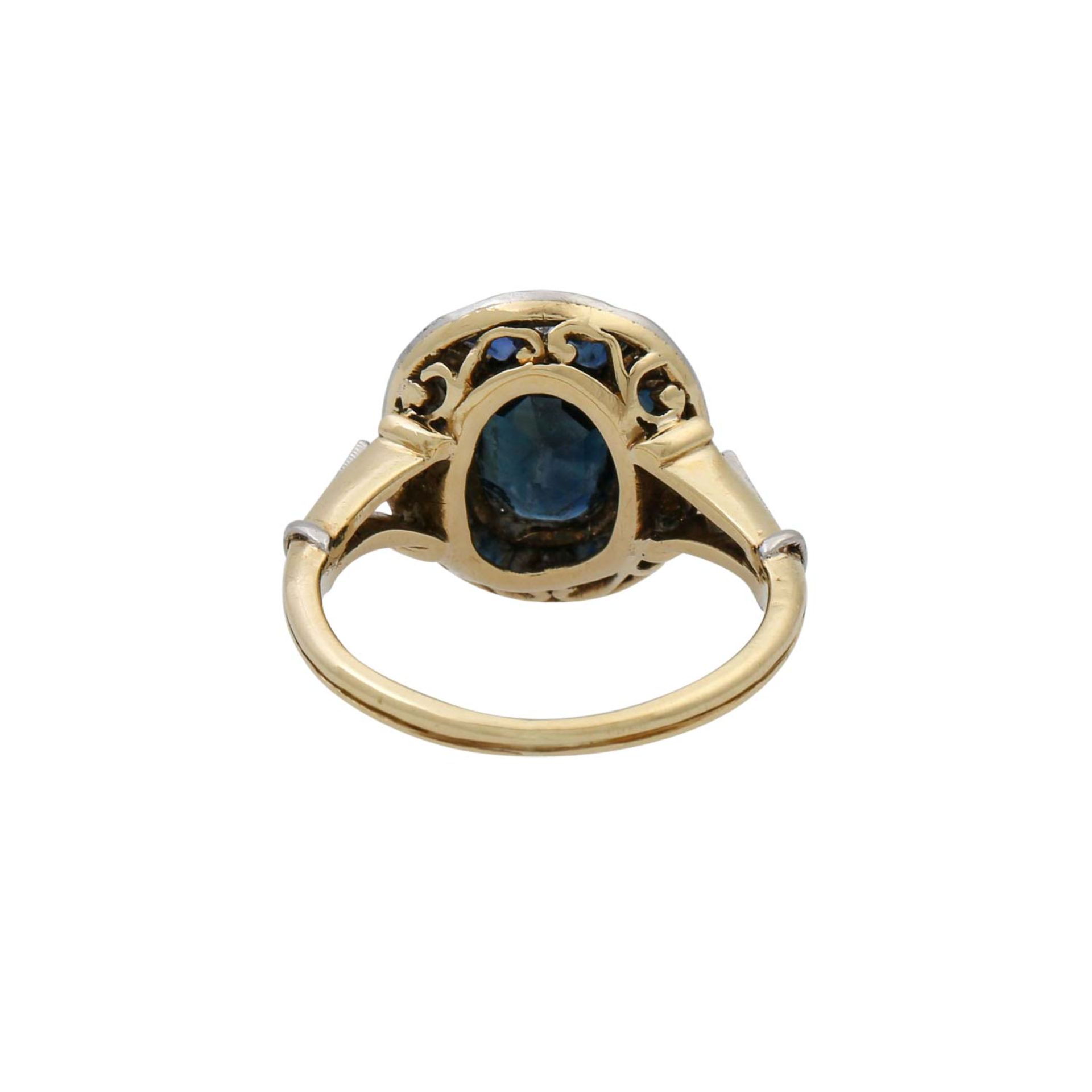 Ring mit Saphiren und Diamanten, zus. ca. 0,1 ct, - Bild 4 aus 5