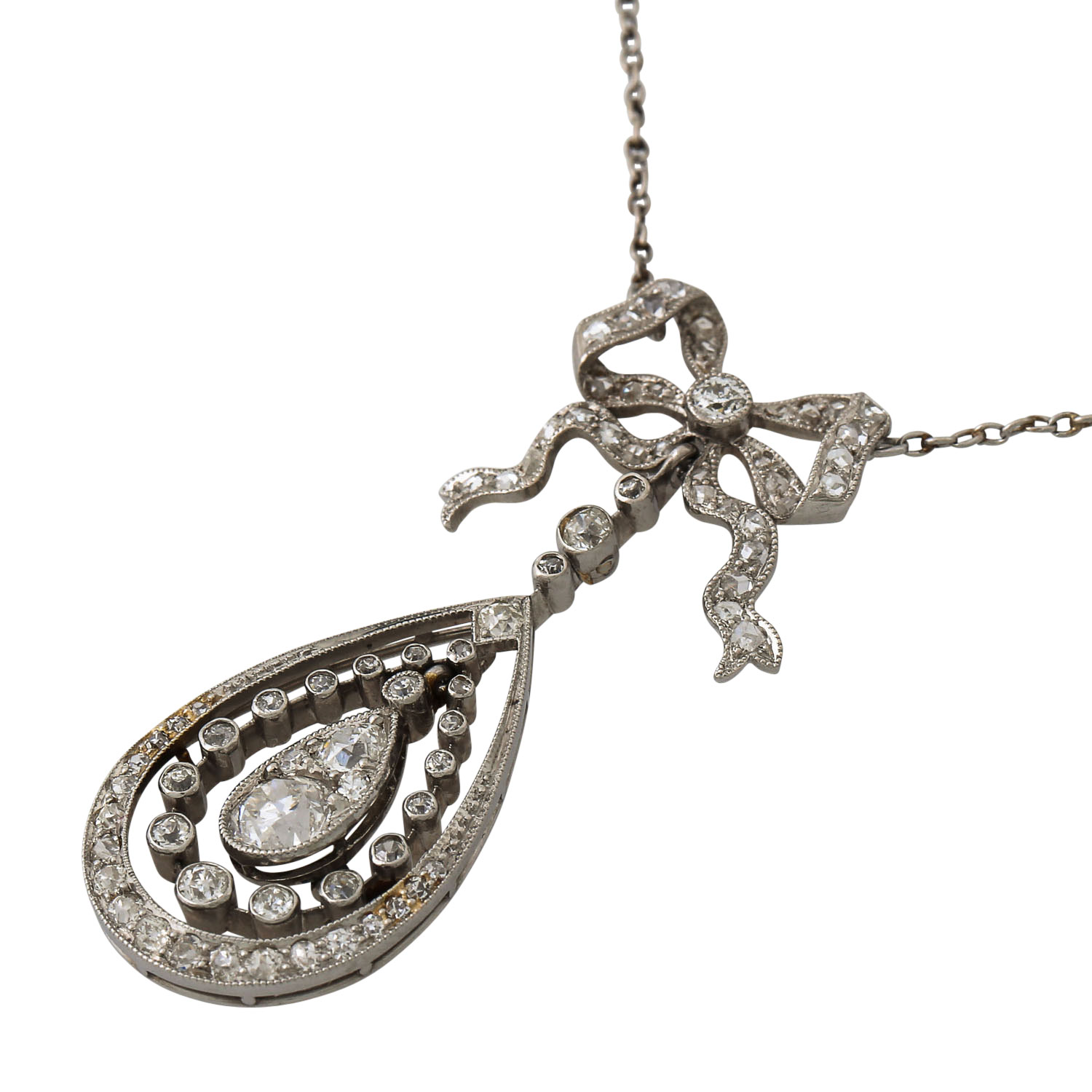 Belle Époque zartes Collier mit Diamanten, - Image 4 of 6