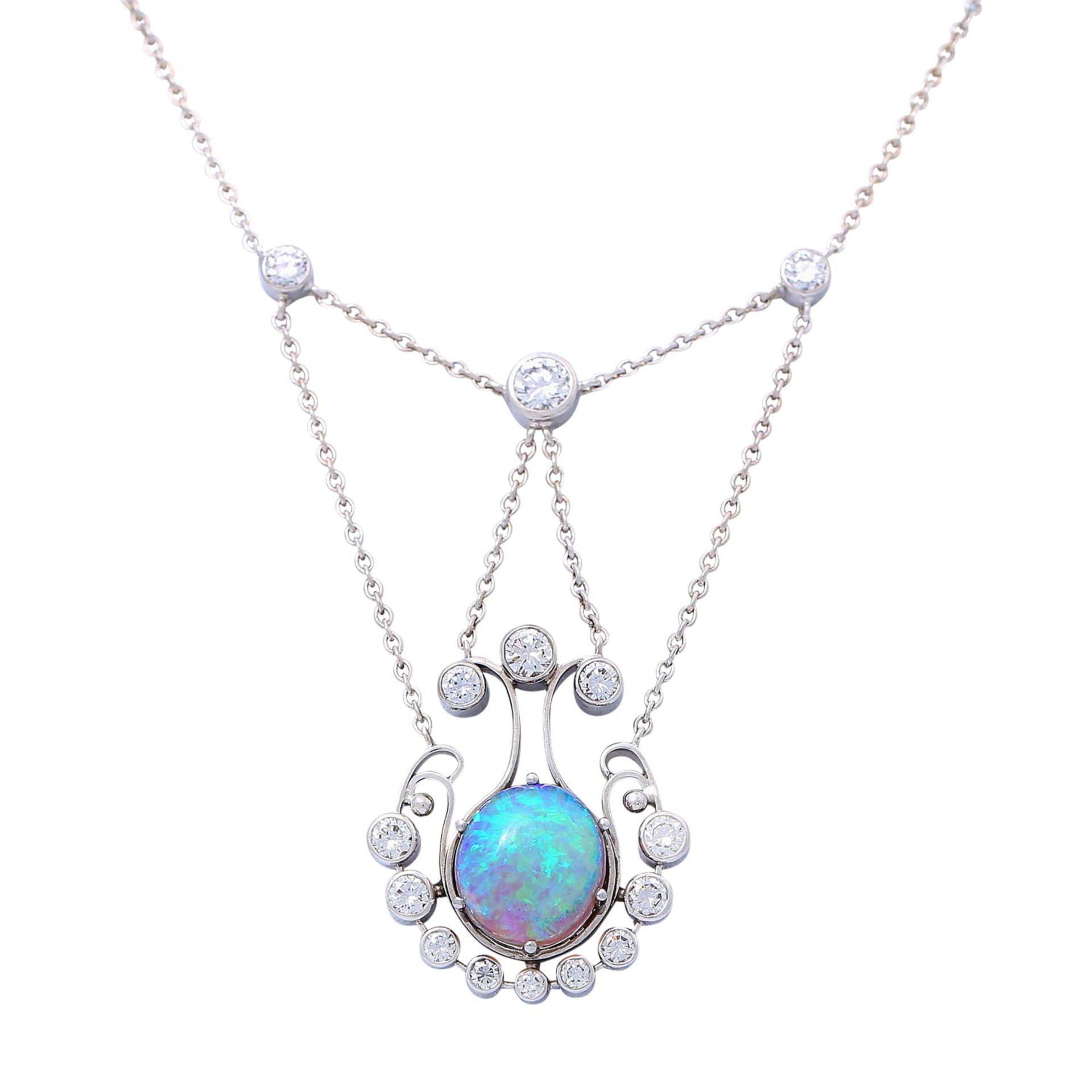 Collier mit Opal und Brillanten - Bild 2 aus 5