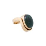 Ring mit 1 Turmalin Katzenauge-Cabochon