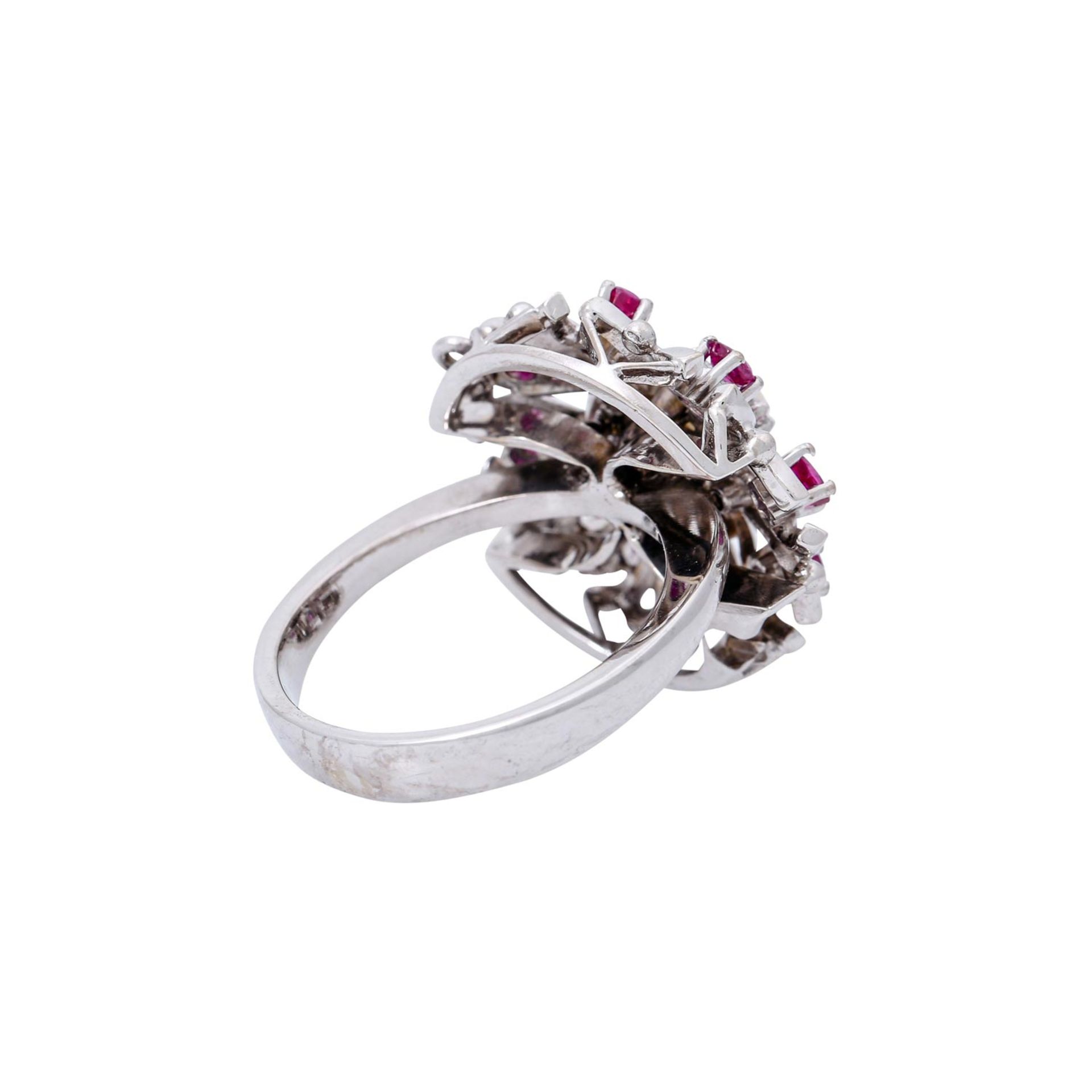 Ring mit Rubinen, Diamanten und Perle, - Image 3 of 5