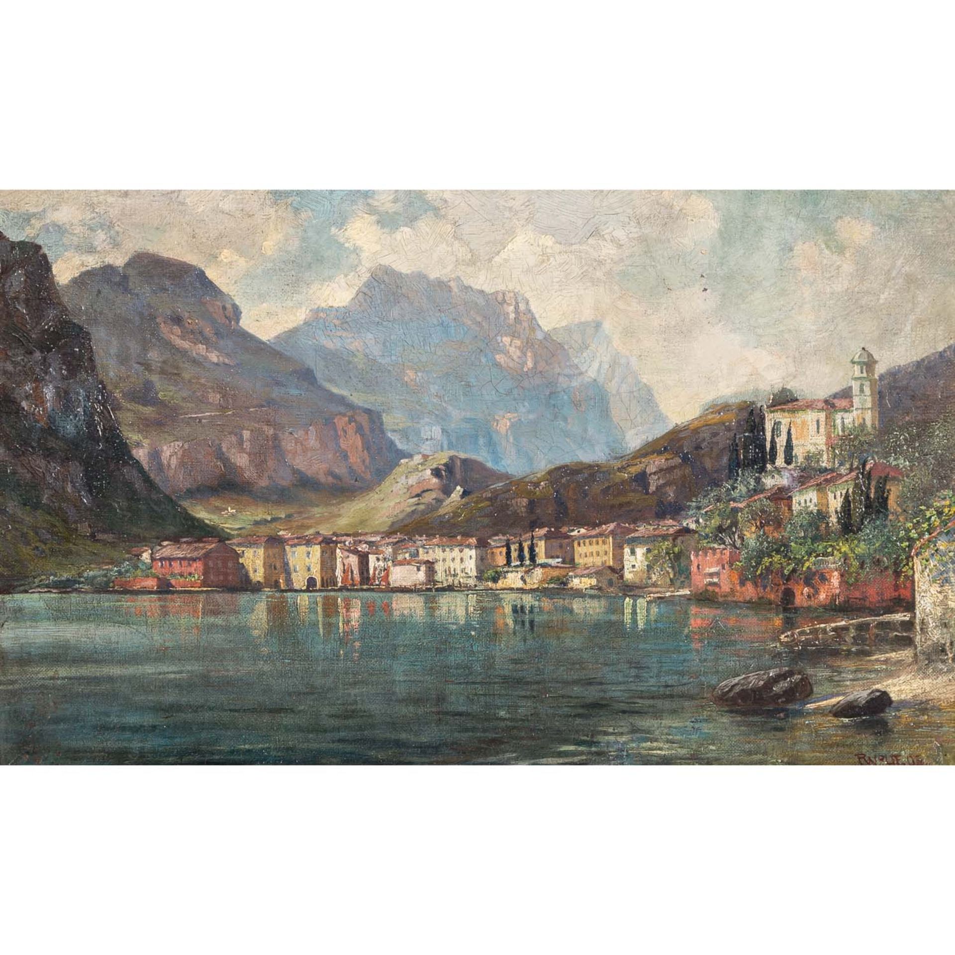 WOLFF, RICHARD (Esseg 1880-1964 Bozen), "Torbole am Gardasee",