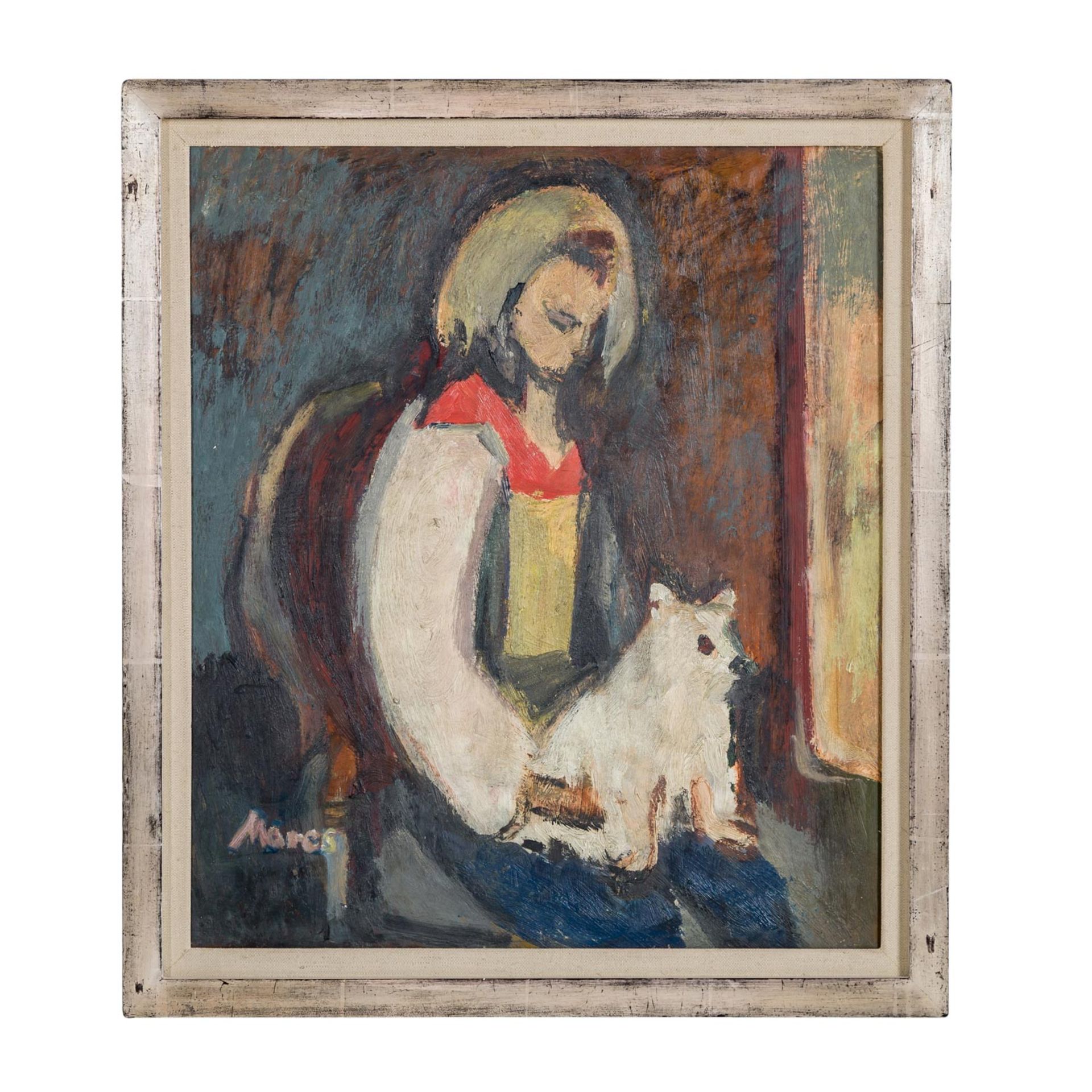 SCHULTZ, MARES (Hamburg 1920-2013 Stuttgart), "Mädchen mit Spitz", - Bild 2 aus 10