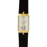 CORUM Vintage Golden Bridge Damenuhr mit Stabwerk, Ref. 131.50.56. FULL SET. Ca. 1990er Jahre.