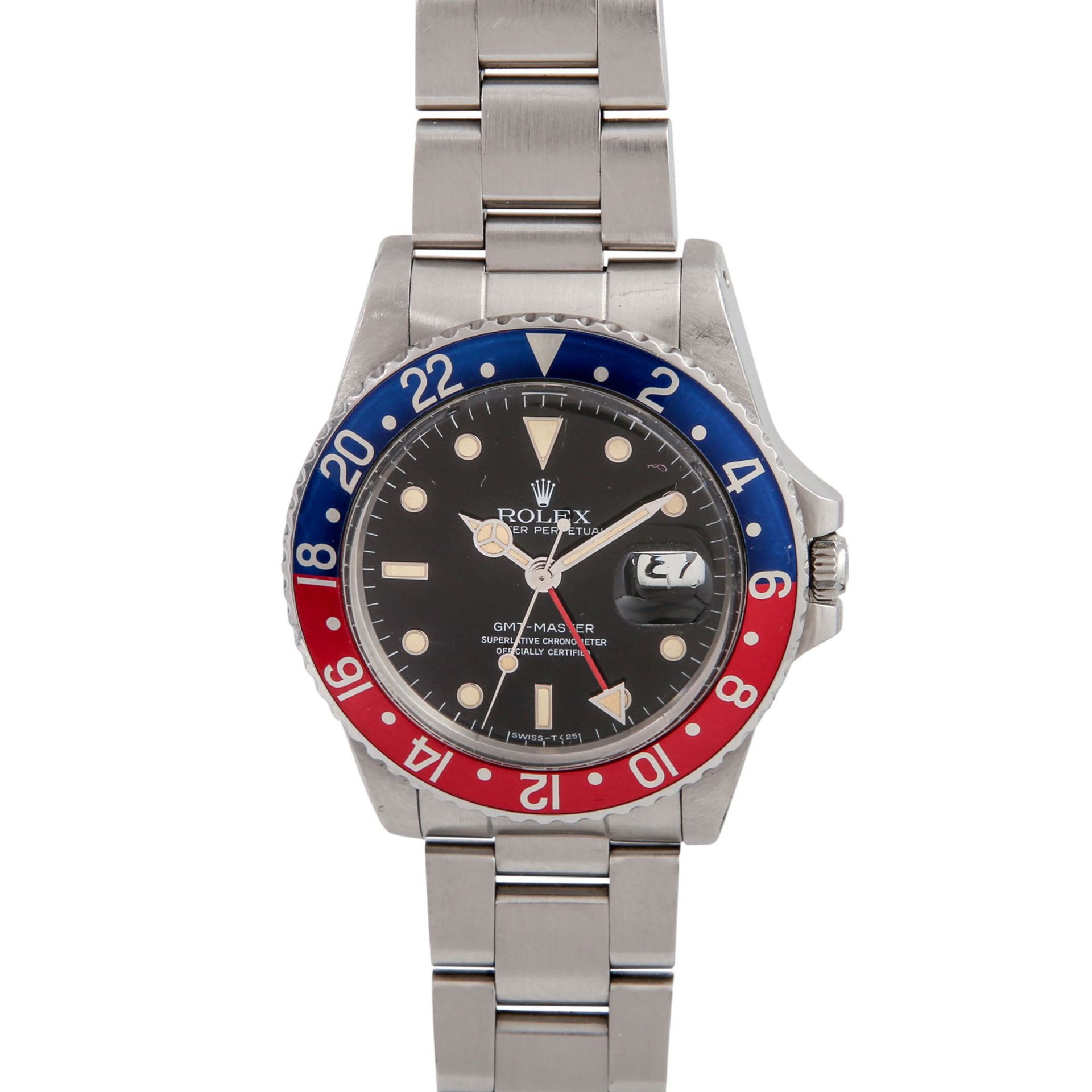 ROLEX Vintage GMT-MASTER I "Pepsi" Herrenuhr, Ref. 16750. Ca. 1983.